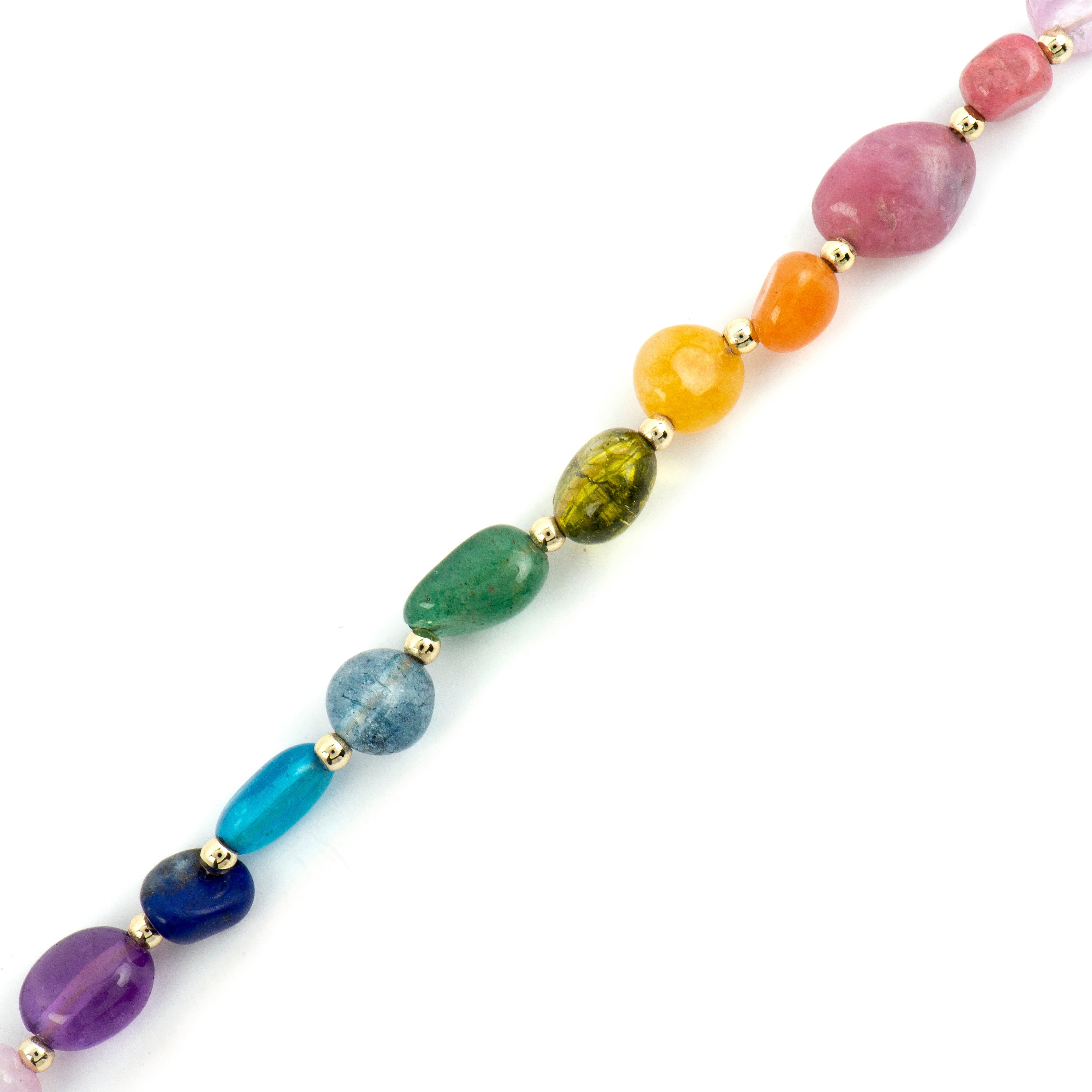 Pulsera acabado oro amarillo de 18k y Multicolor Piedra Natural - Terma