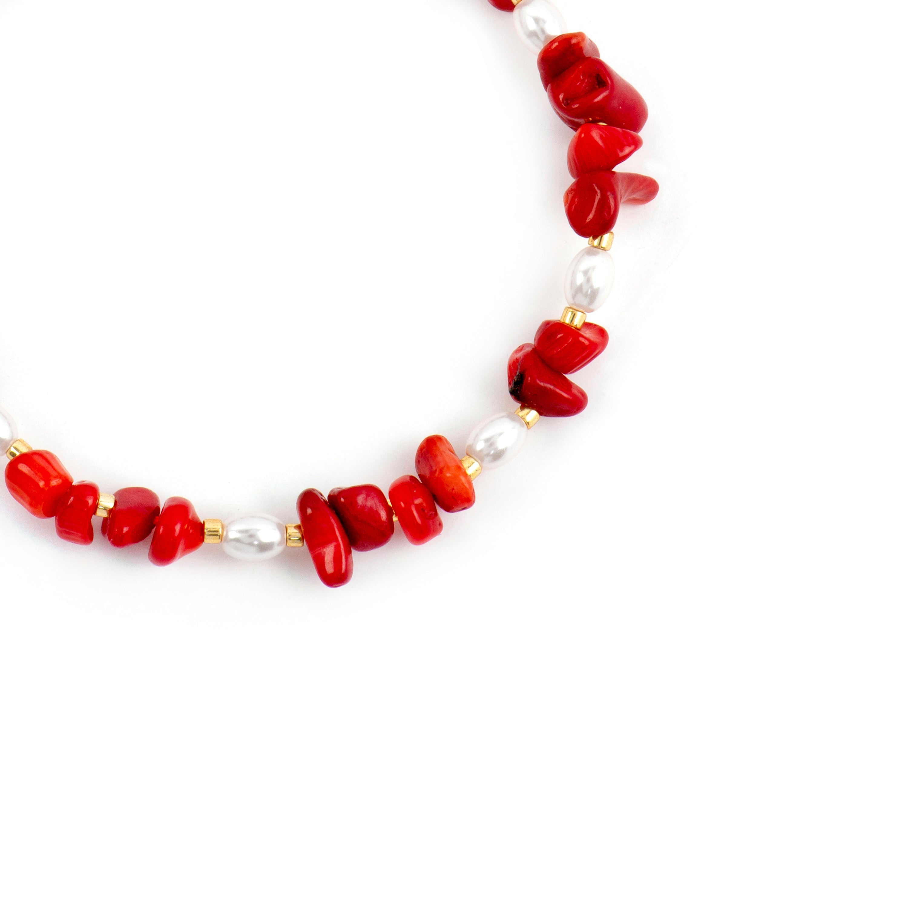18k yellow gold and coral finish bracelet - Wenfa