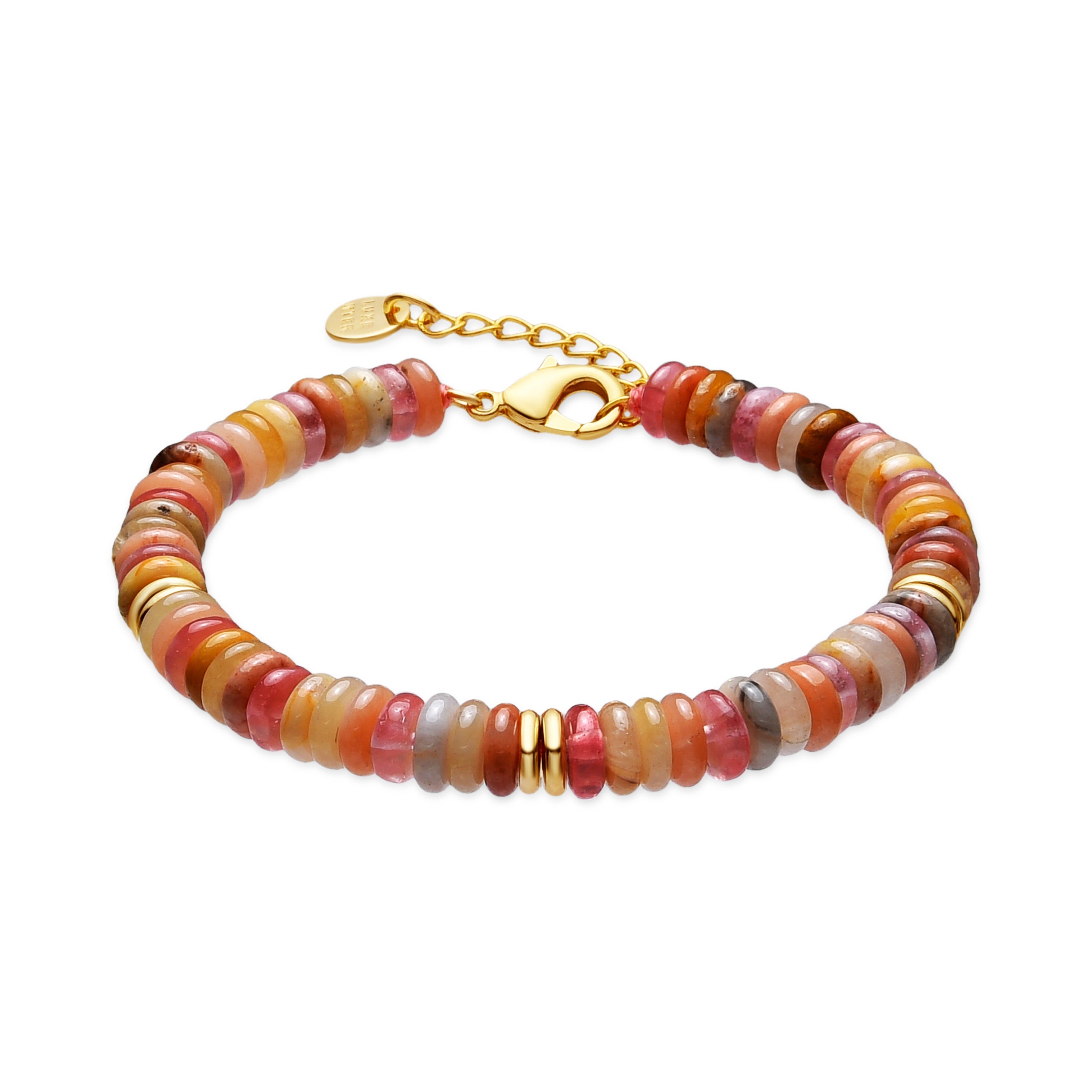 18k yellow gold finish bracelet with multicolor natural stones - Onisu