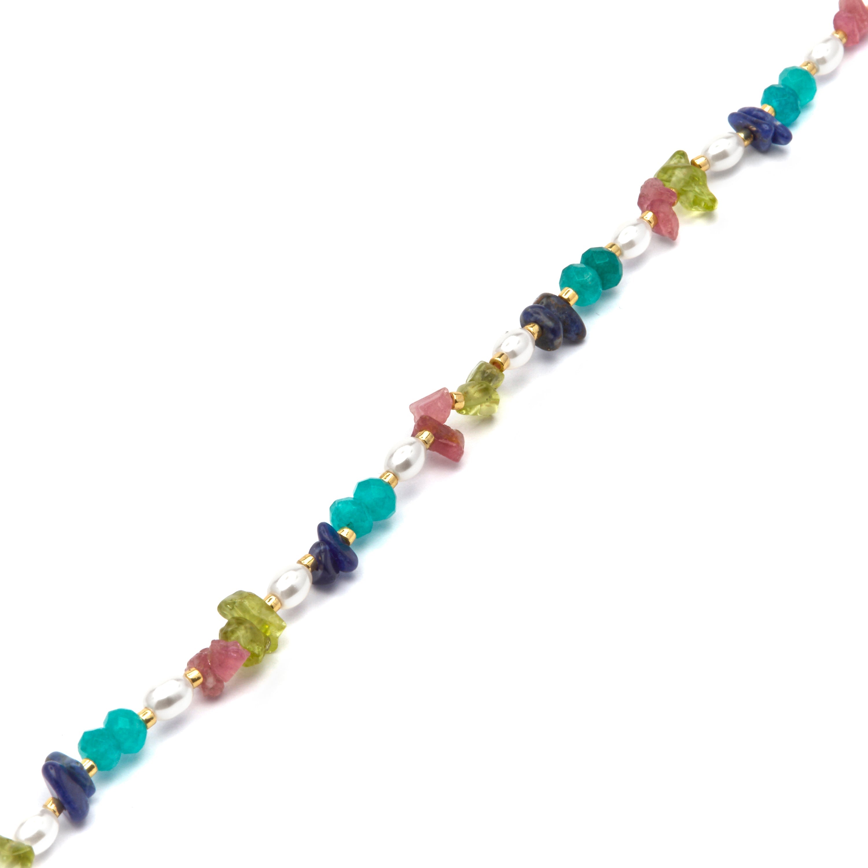 18k yellow gold finish bracelet with multicolor natural stones - Onisu