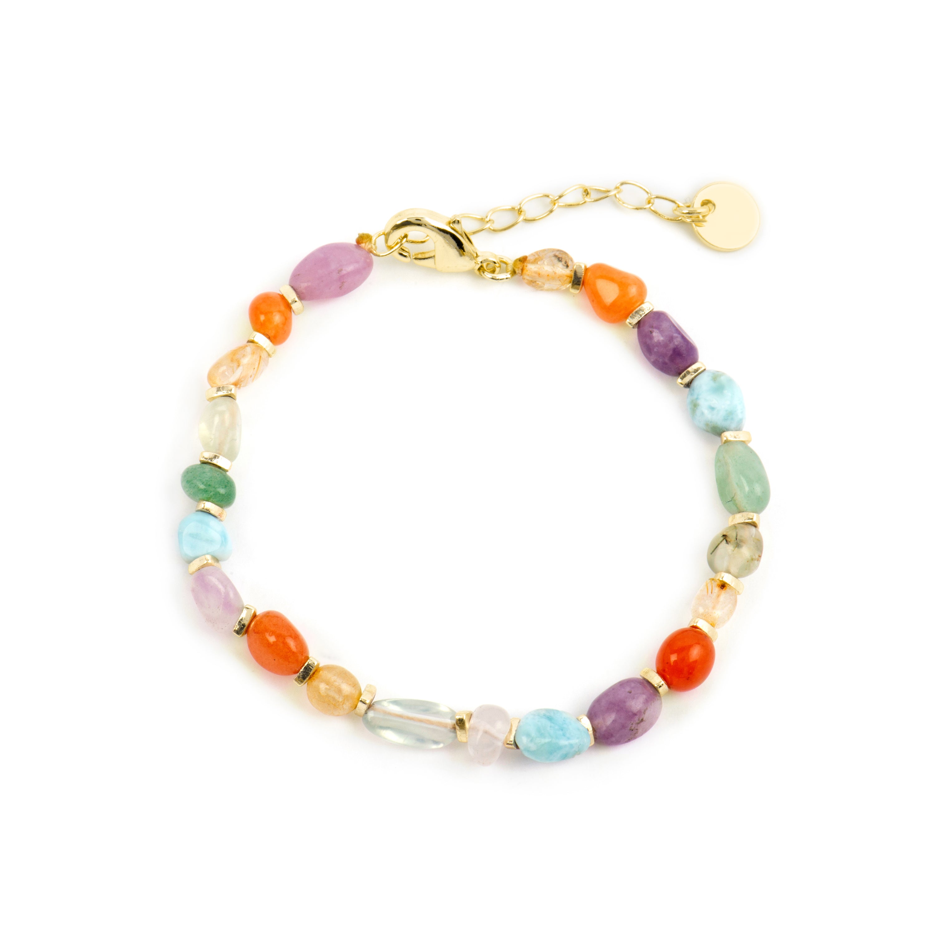 18k yellow gold finish bracelet with multicolor natural stones - Terma