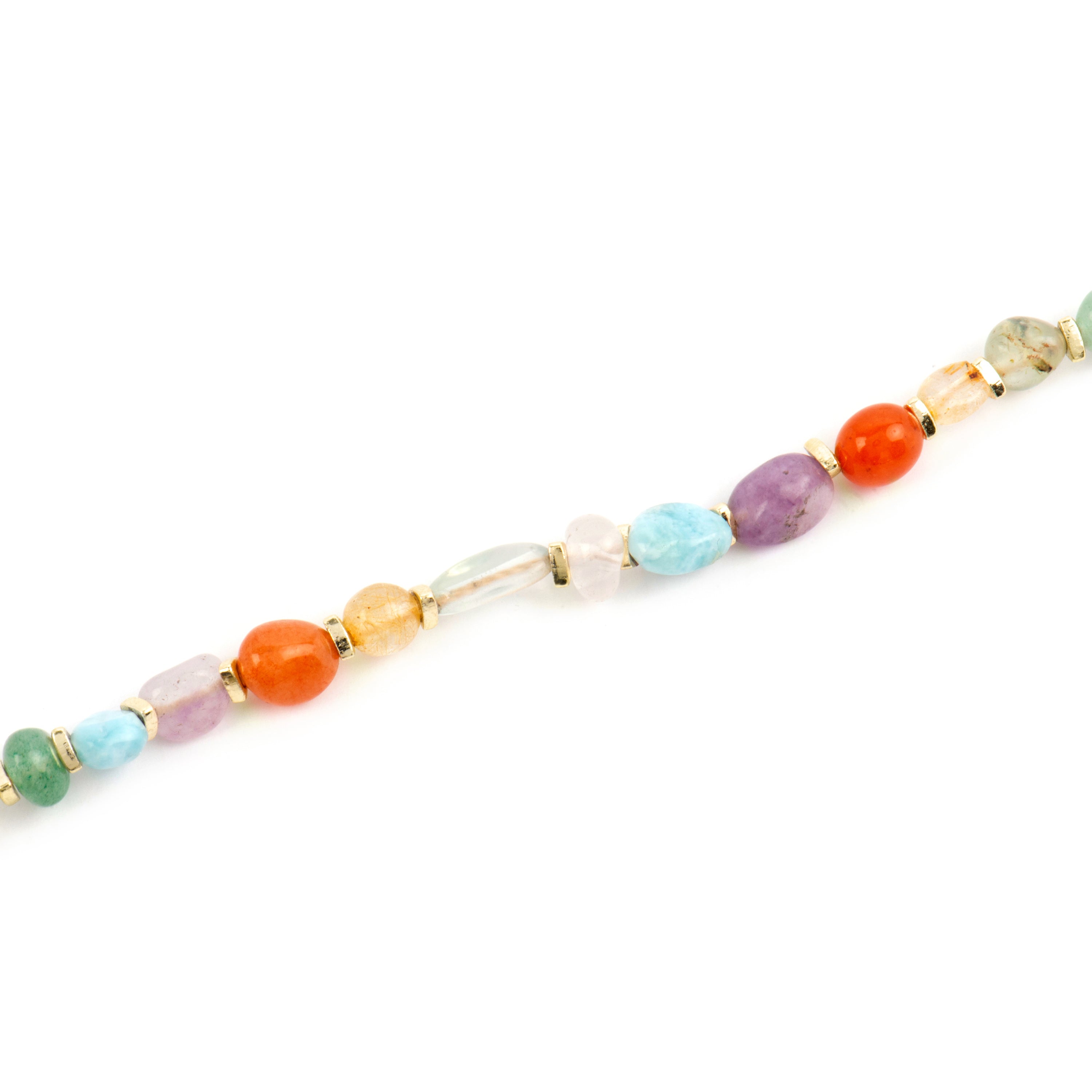 18k yellow gold finish bracelet with multicolor natural stones - Terma