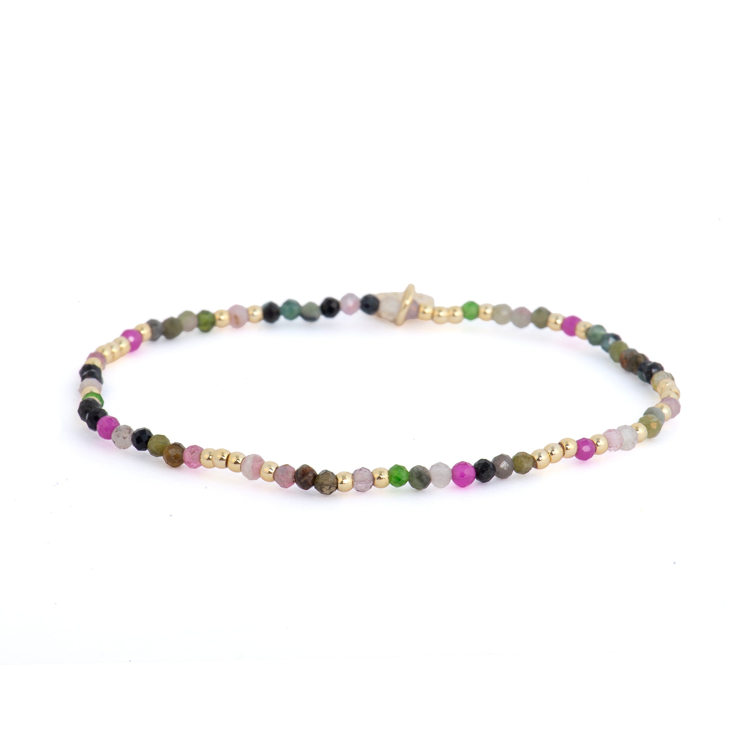 18k yellow gold finish and Multicolor Tourmaline Bracelet - Midxi