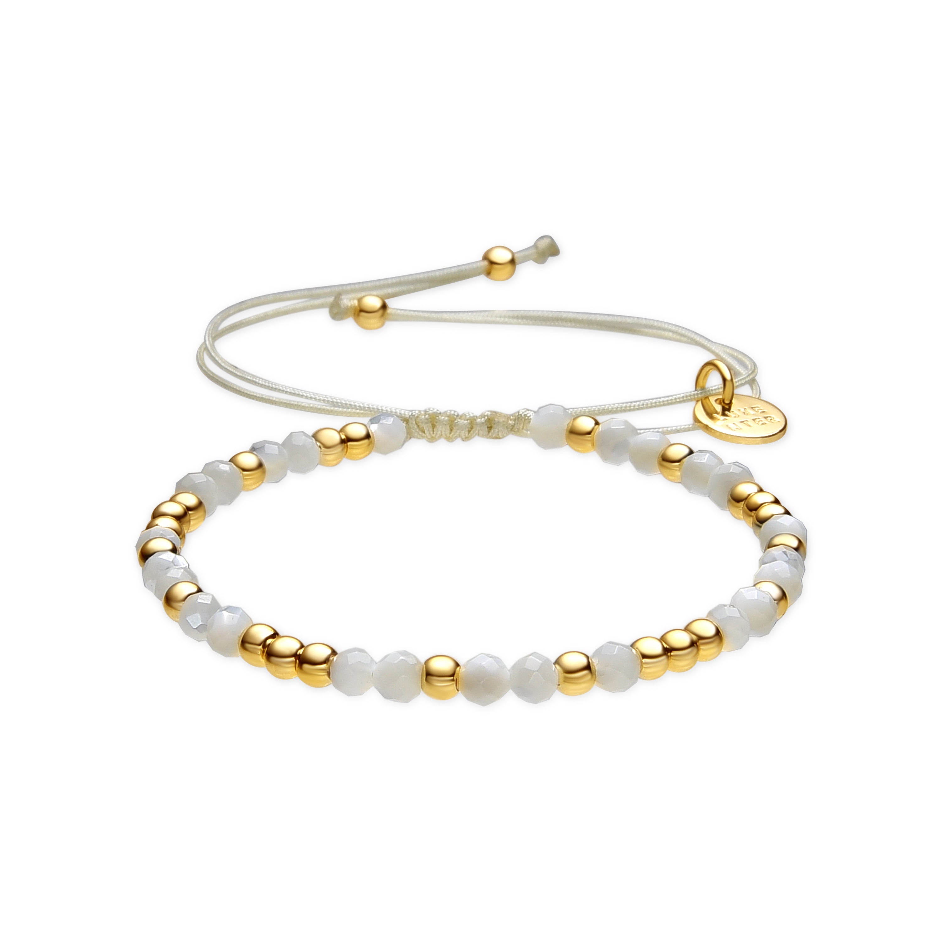 18k yellow gold finish and white mother-of-pearl bracelet - Likah