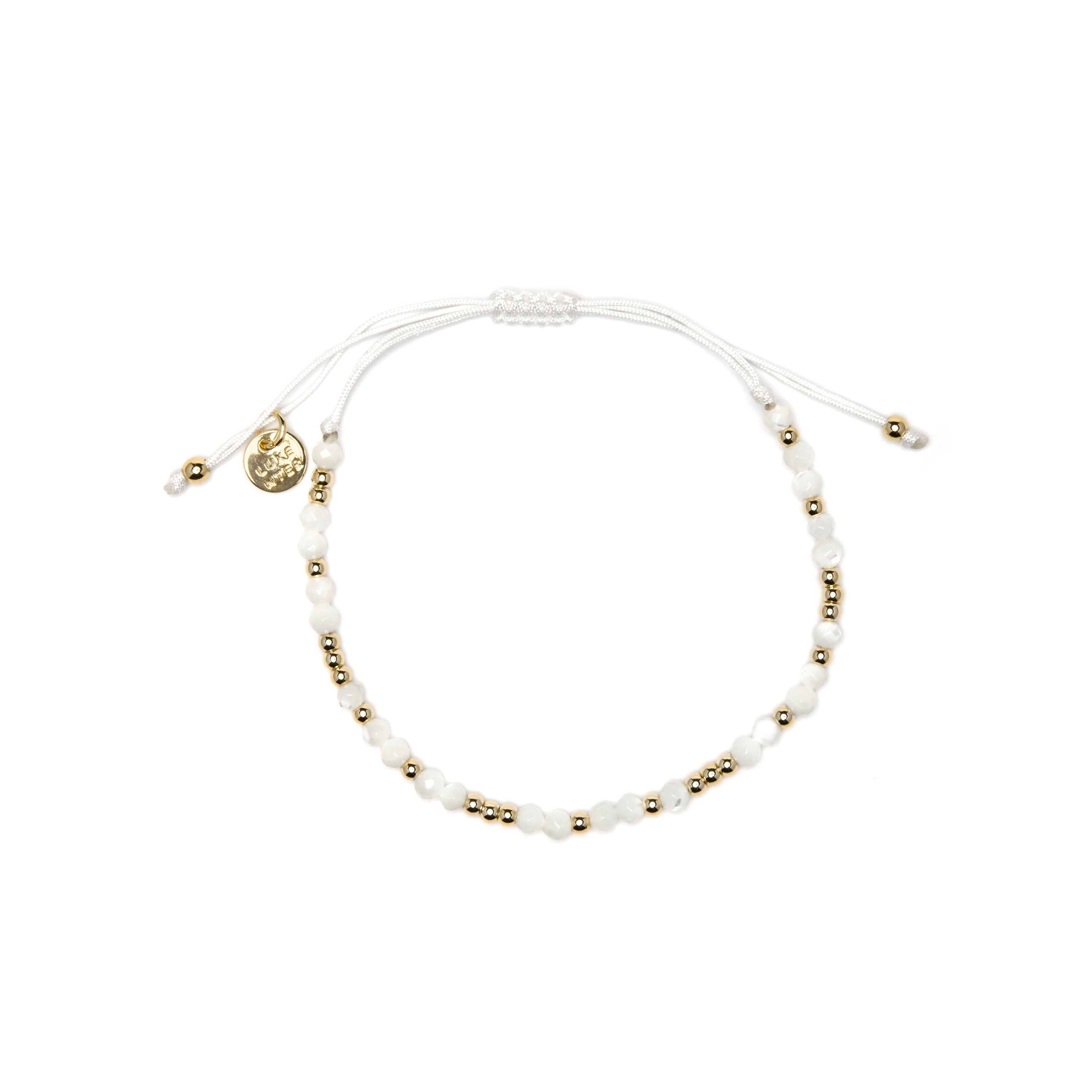 18k yellow gold finish and white mother-of-pearl bracelet - Likah