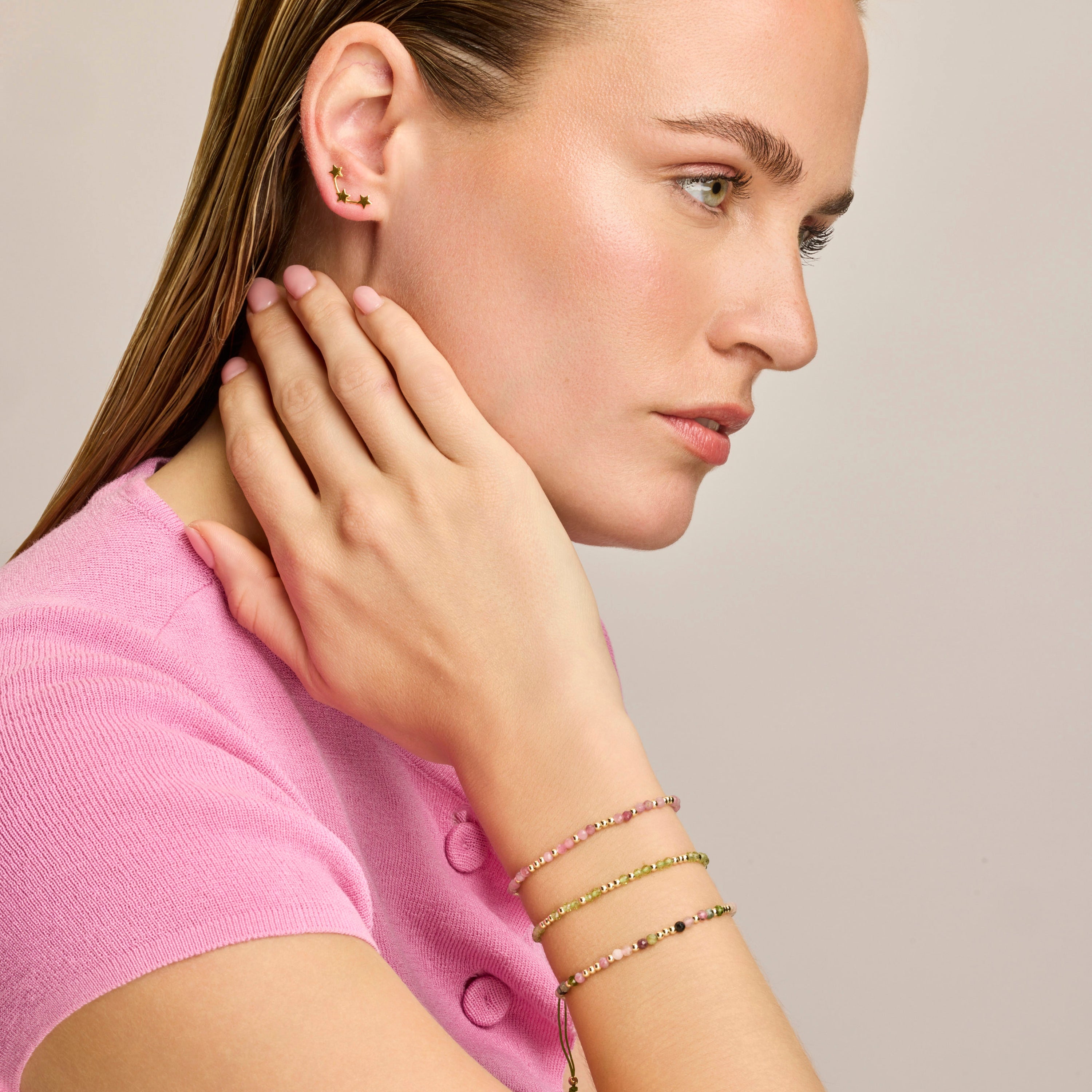 18k yellow gold plated bracelet with Peridot Zirconia - Likah