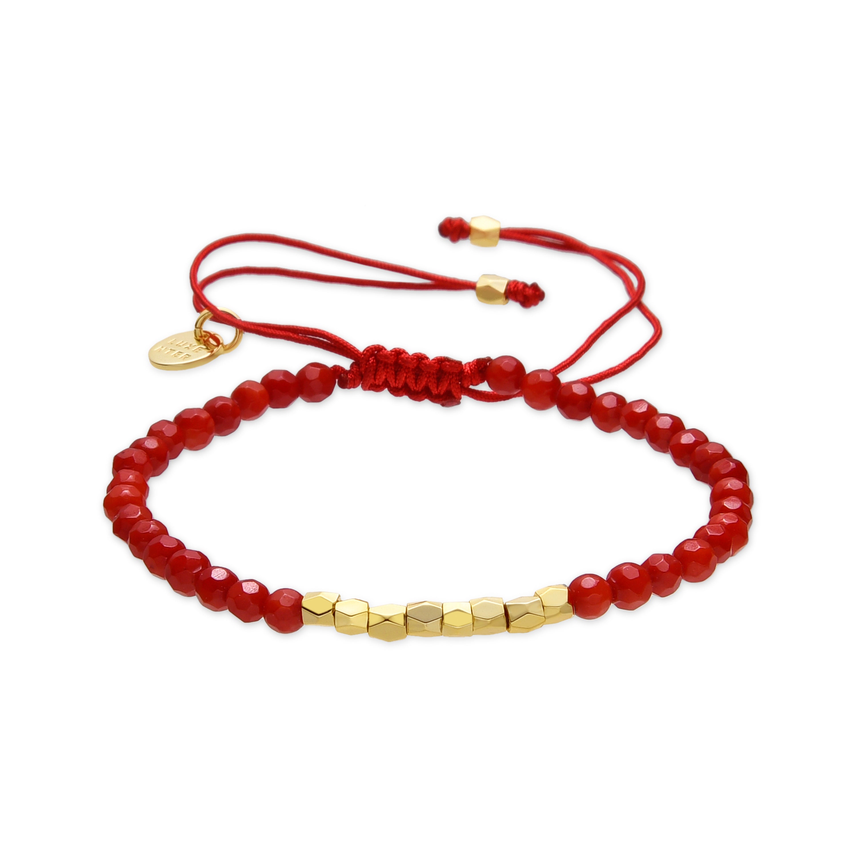 18k yellow gold finish and Coral bracelet - Likah
