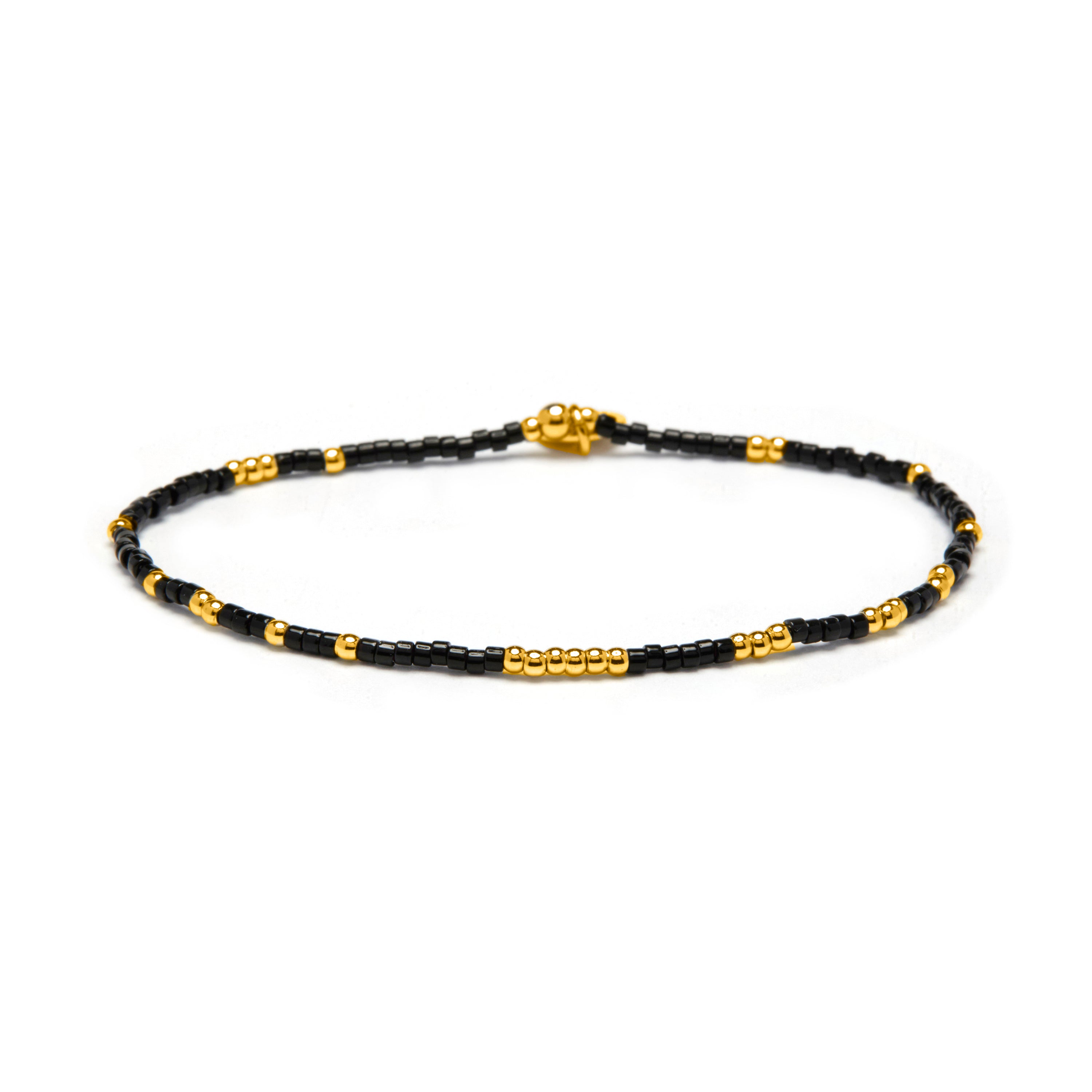 Black Crystal Bracelet finished in 18k yellow gold - Xanvi