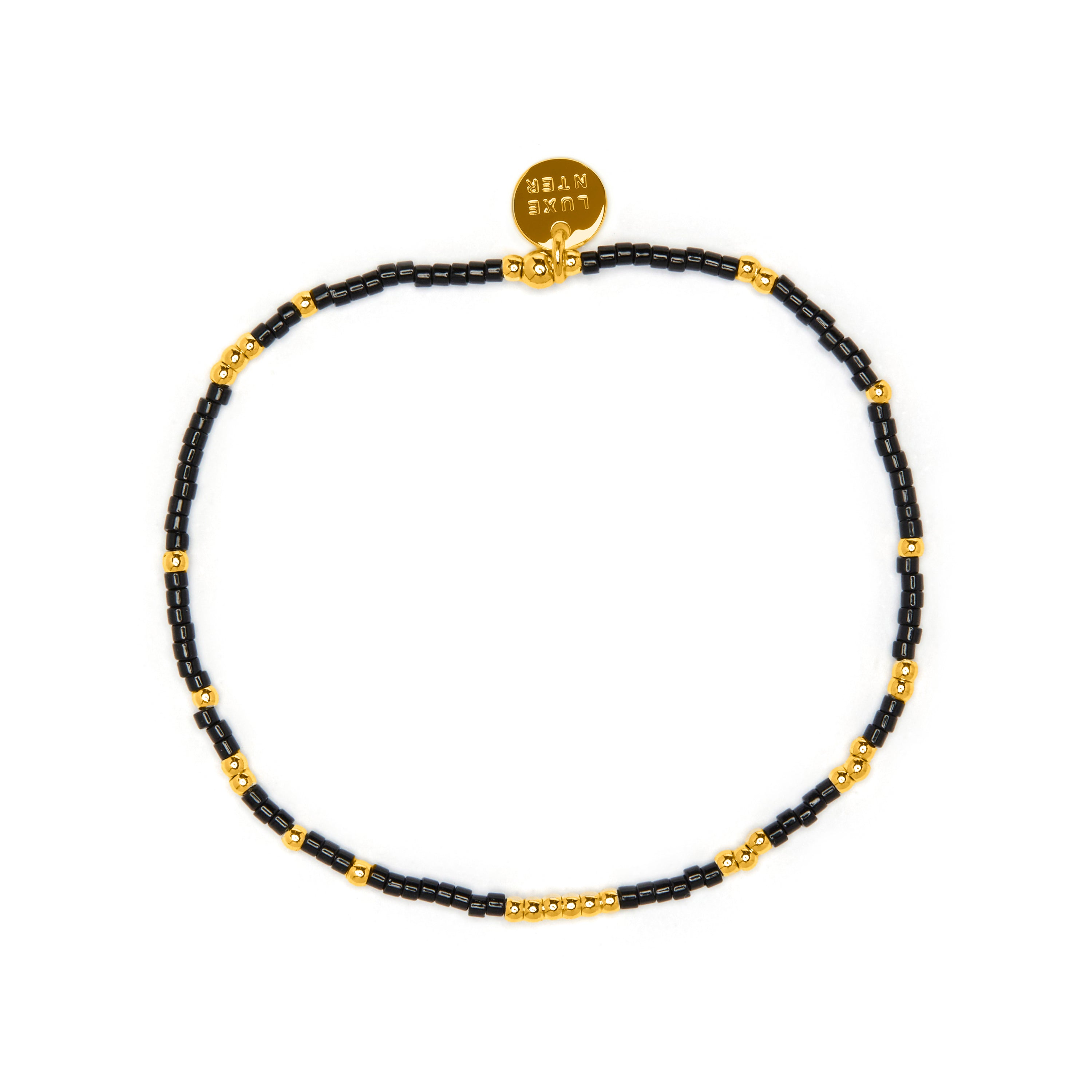 Black Crystal Bracelet finished in 18k yellow gold - Xanvi