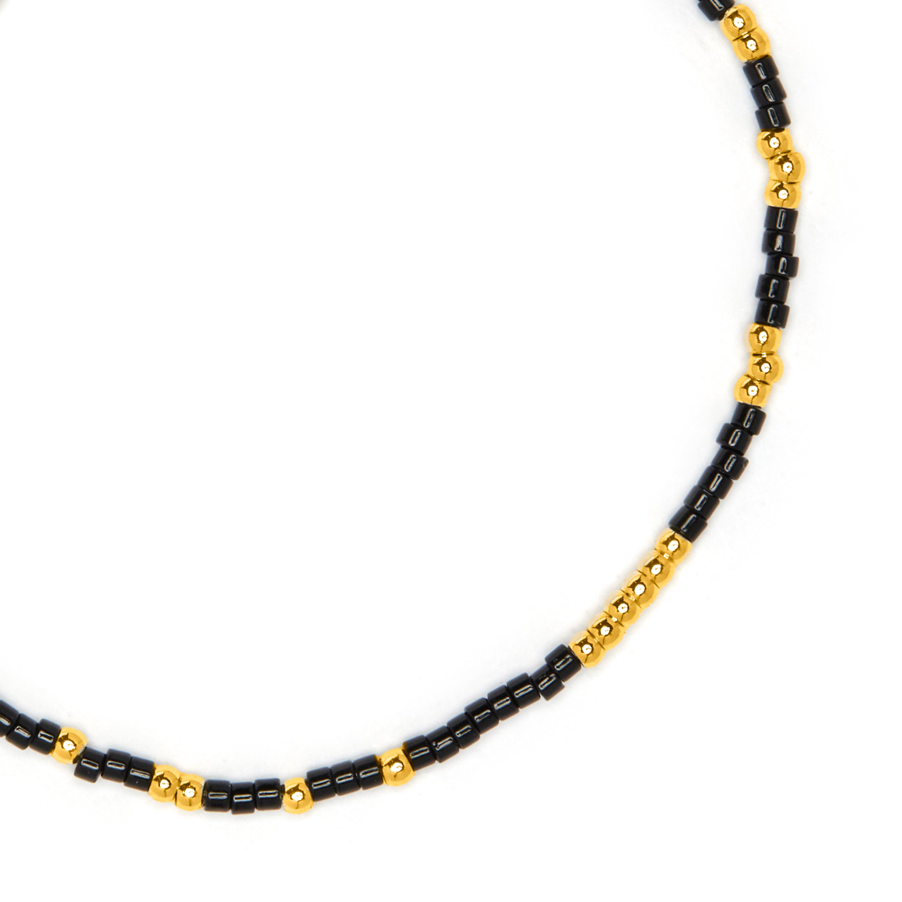Black Crystal Bracelet finished in 18k yellow gold - Xanvi