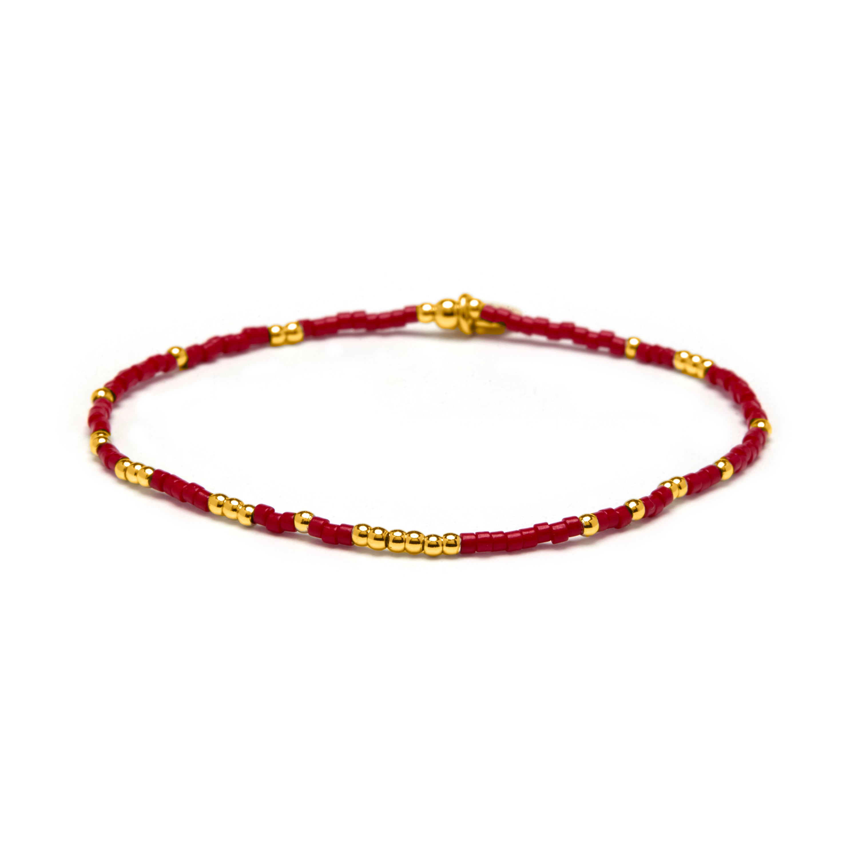 Red Crystal Bracelet finished in 18k Yellow Gold - Xanvi