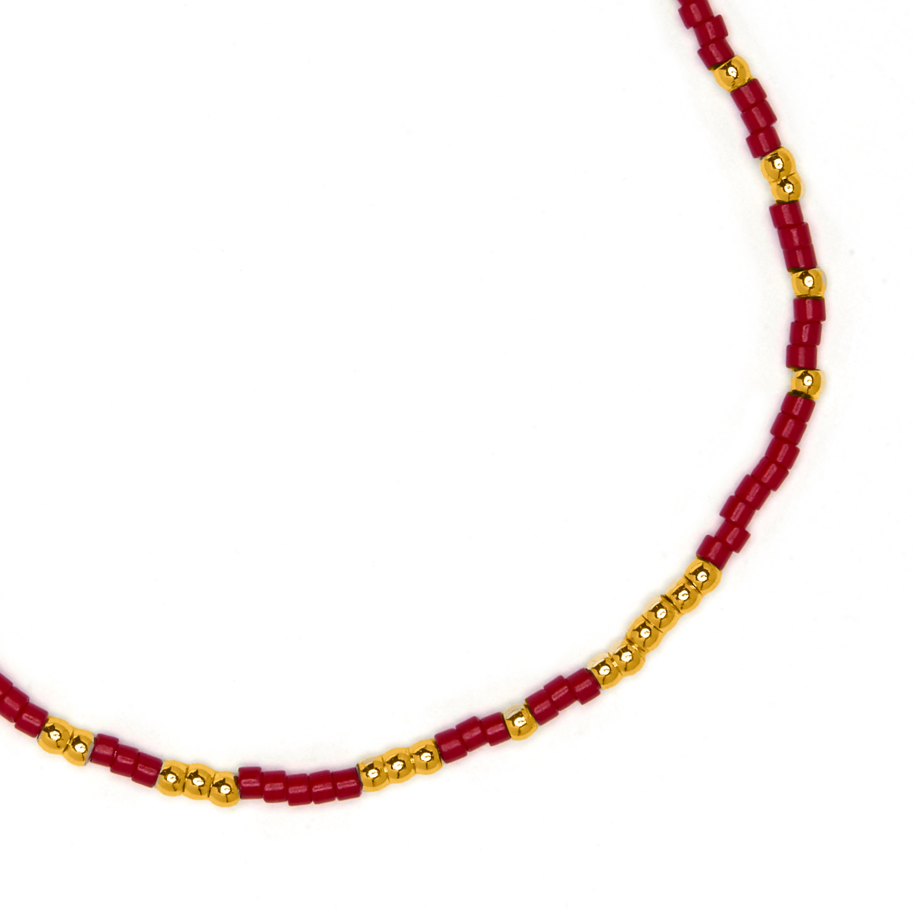 Red Crystal Bracelet finished in 18k Yellow Gold - Xanvi