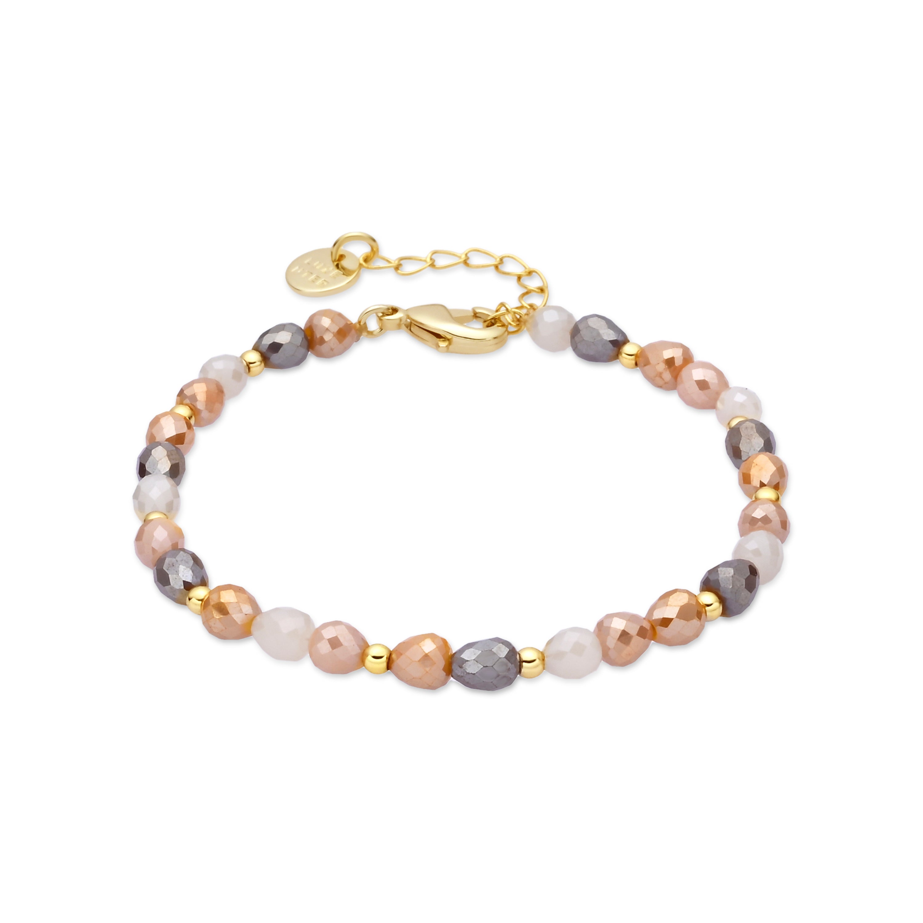 Brown Crystal Bracelet finished in 18k yellow gold - Likdu