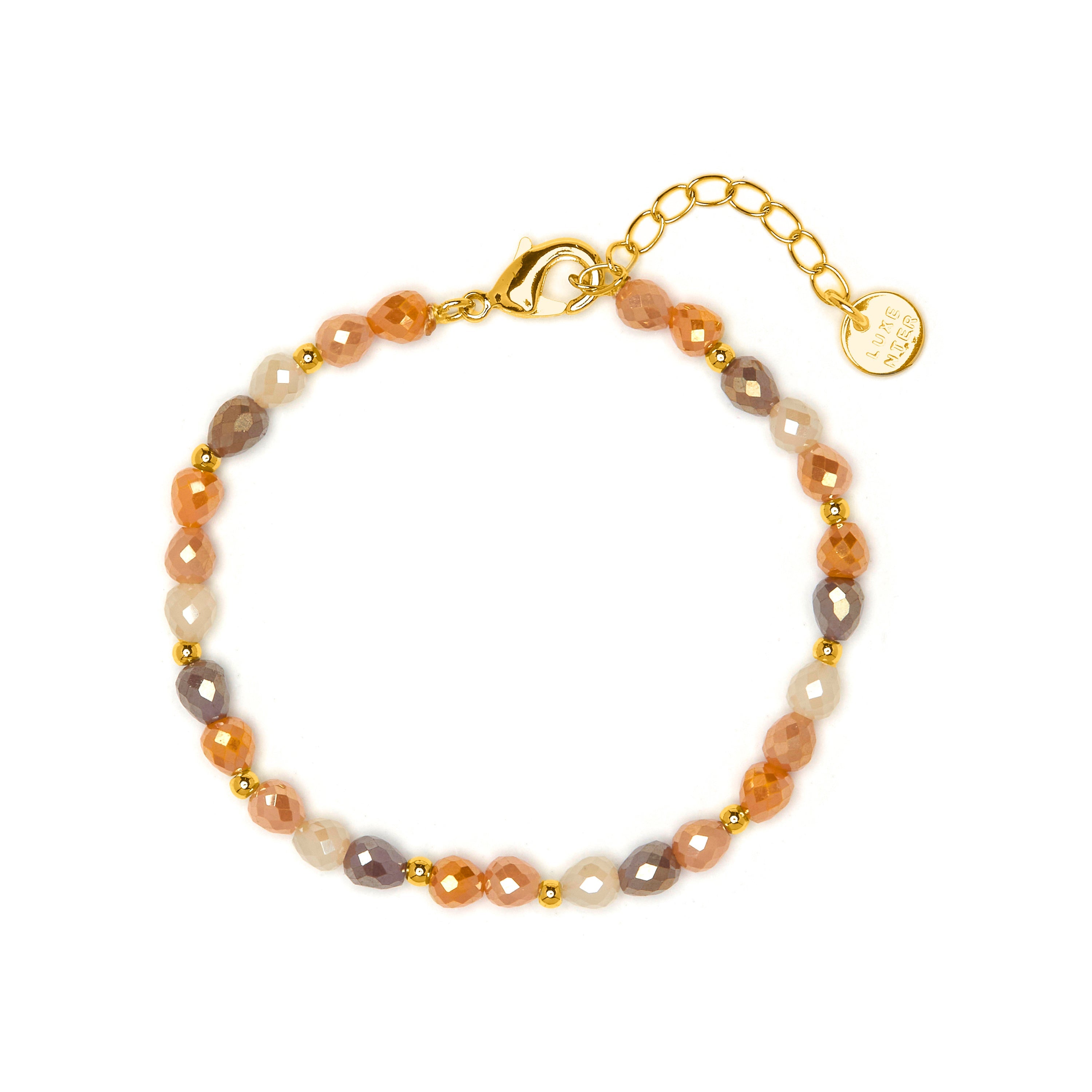 Brown Crystal Bracelet finished in 18k yellow gold - Likdu