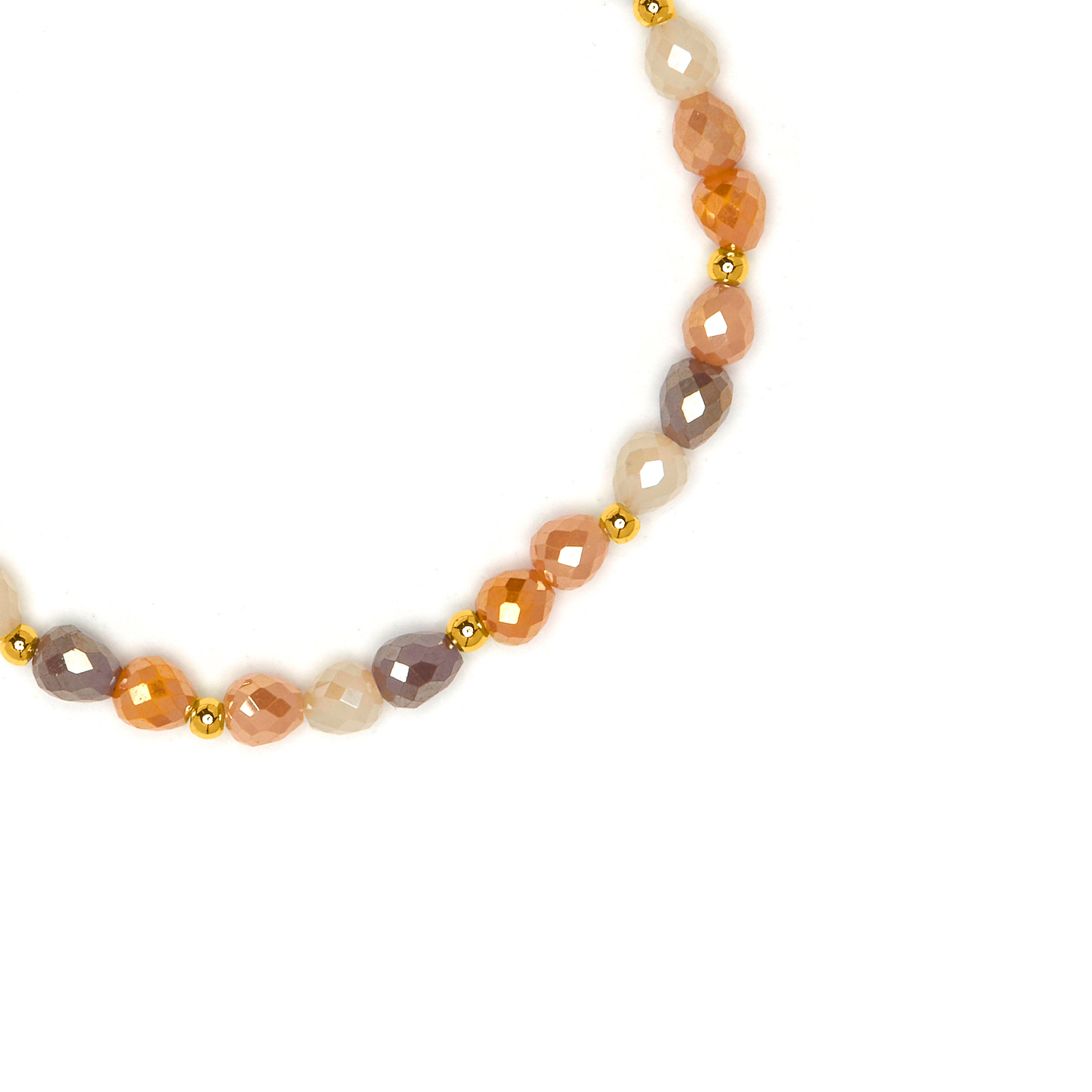 Brown Crystal Bracelet finished in 18k yellow gold - Likdu