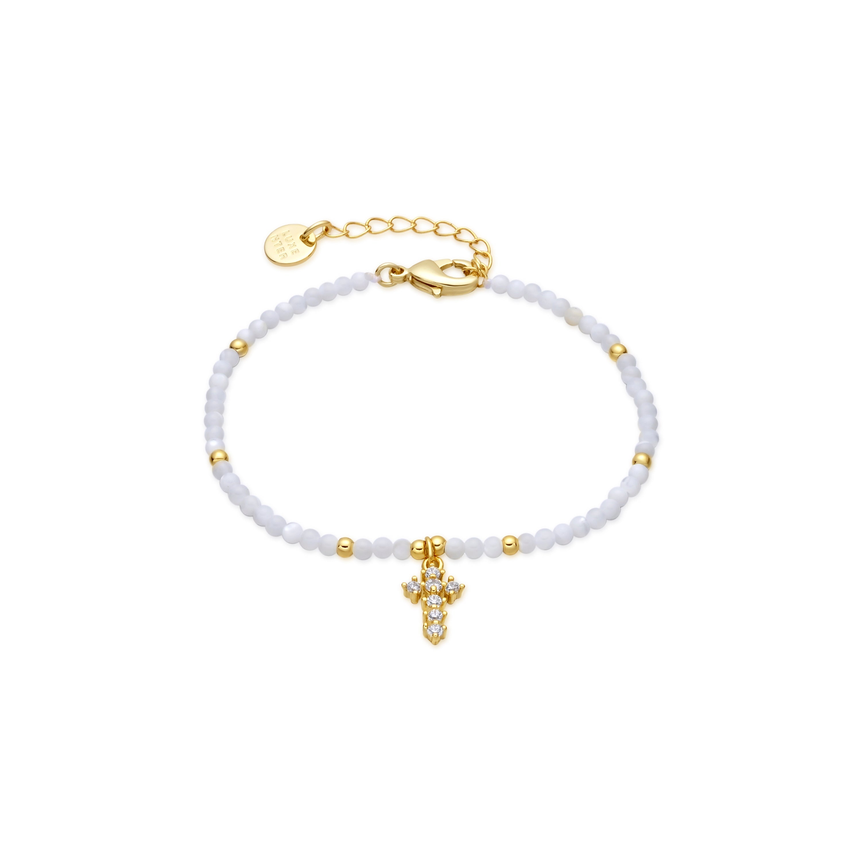 Mother of Pearl bracelet with 18k yellow gold plating - Nyali