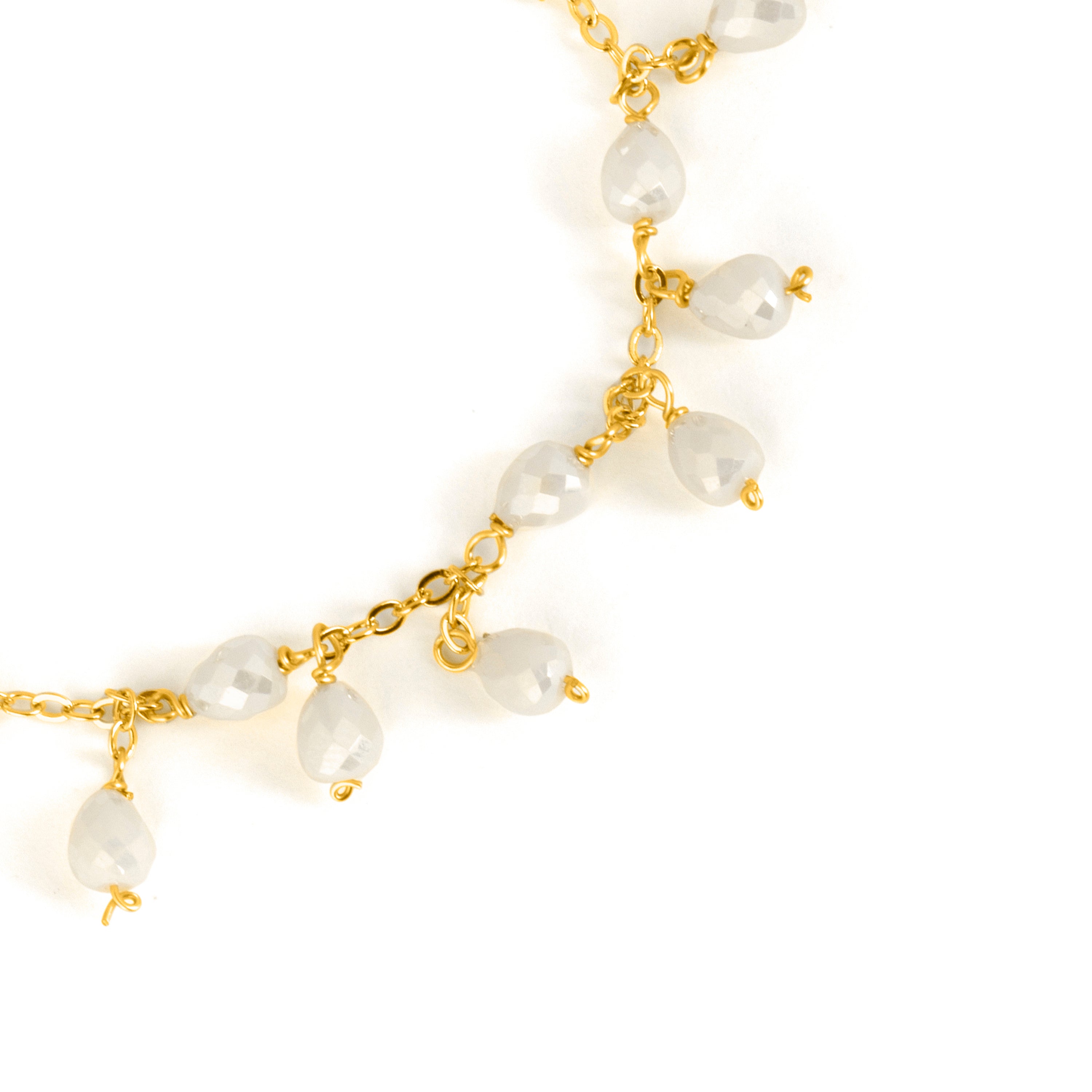 18k Yellow Gold Finish White Crystal Bracelet - Fyre