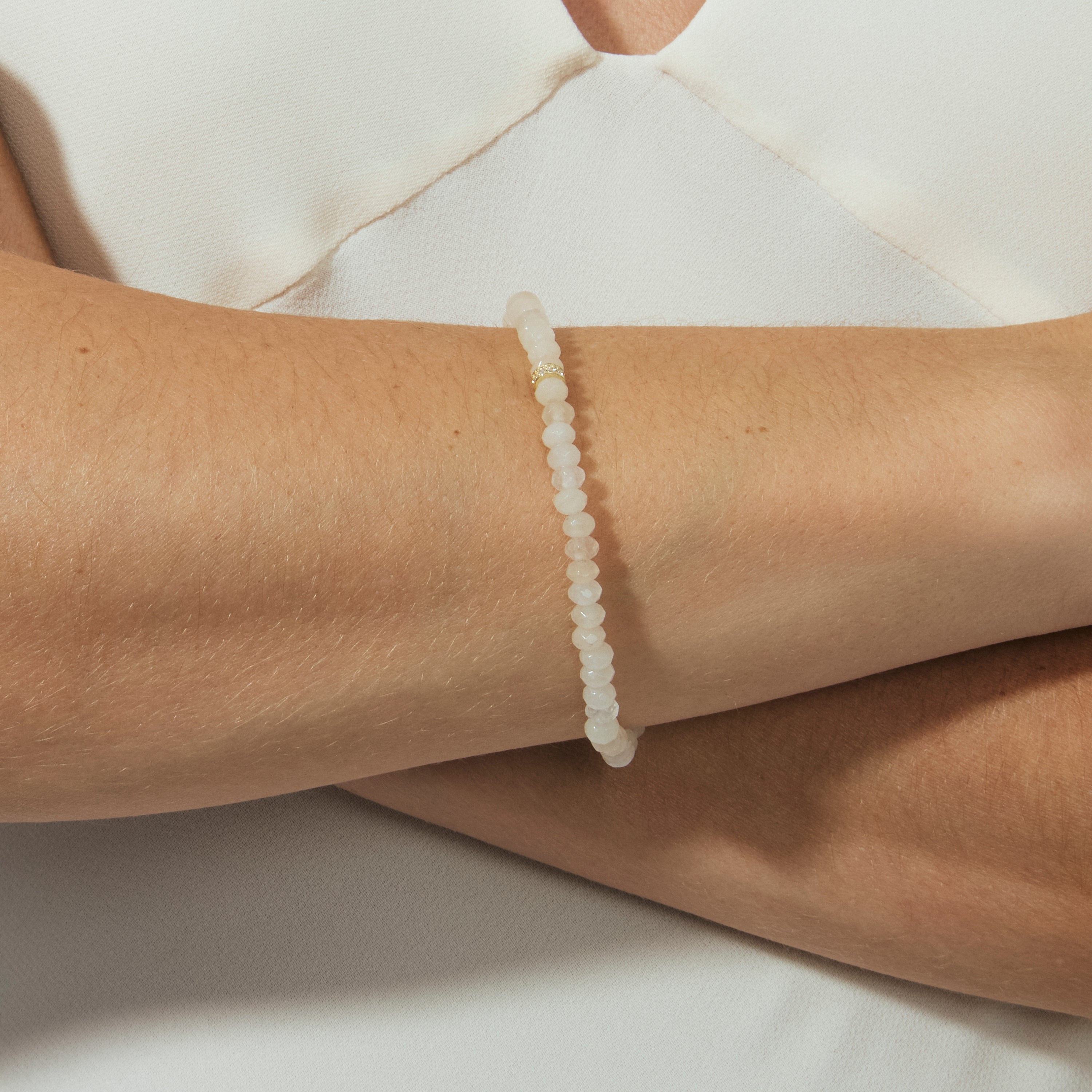 18k yellow gold-finished White Crystal Bracelet - Aming