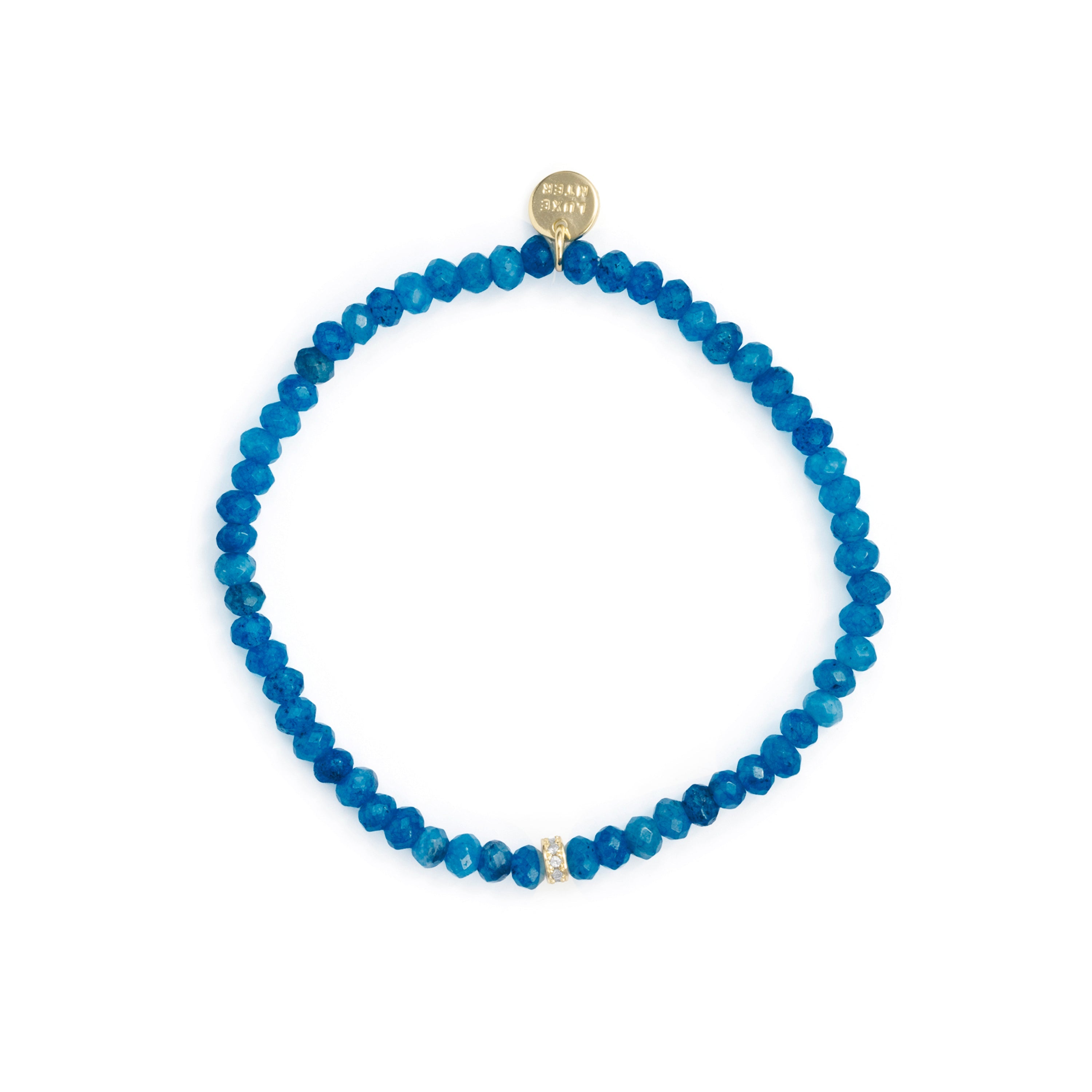 18k Yellow Gold-Plated Blue Crystal Bracelet - Aming