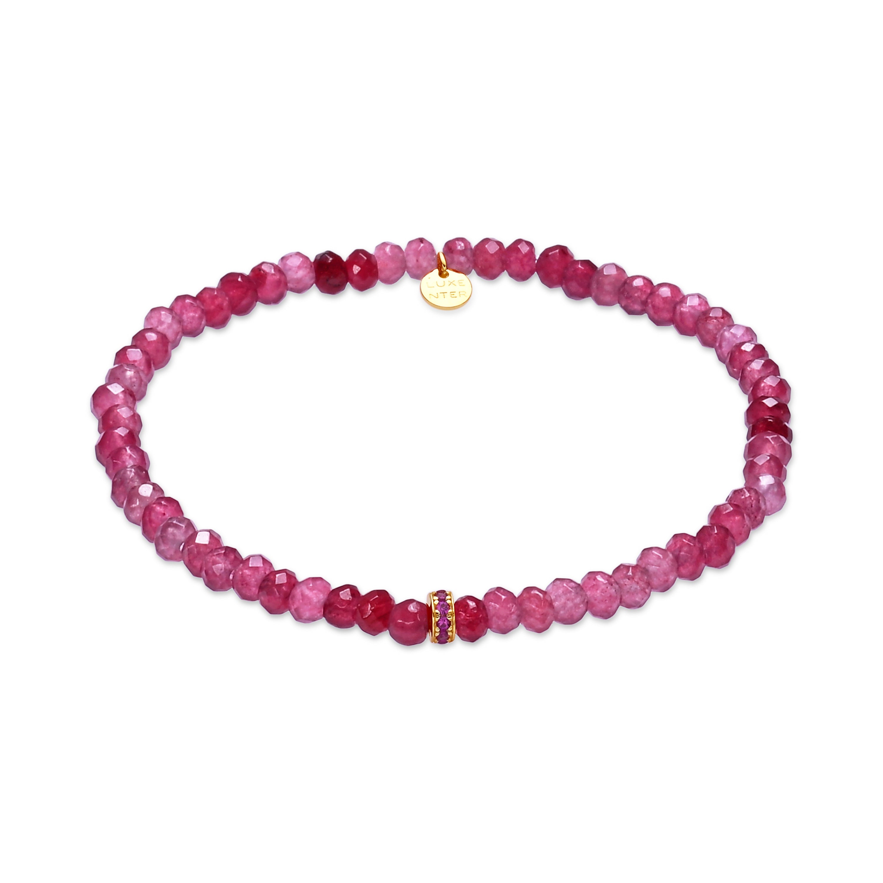 Fuchsia Crystal Bracelet with an 18k Yellow Gold Finish - Aming