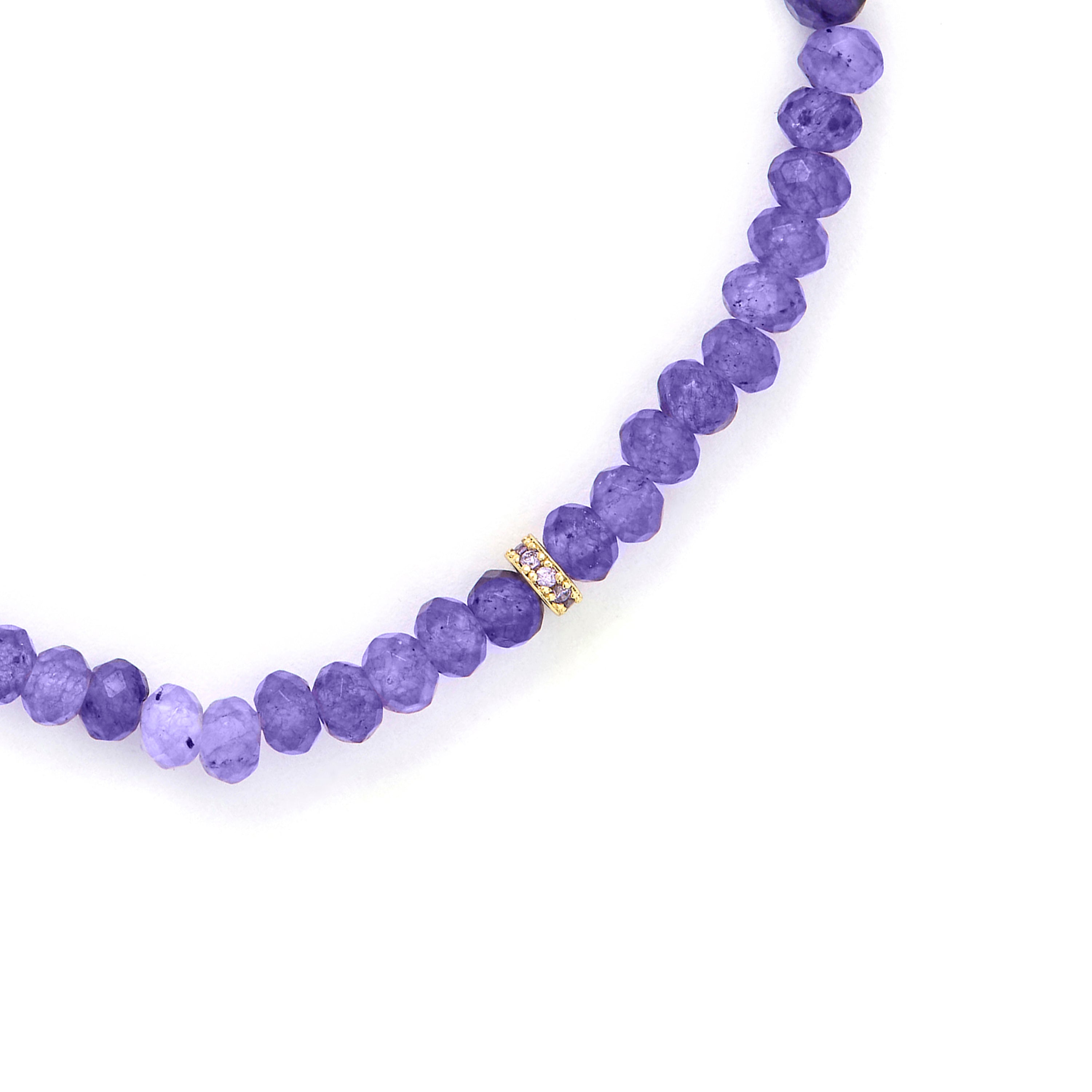 18k Yellow Gold-Plated Purple Crystal Bracelet - Aming