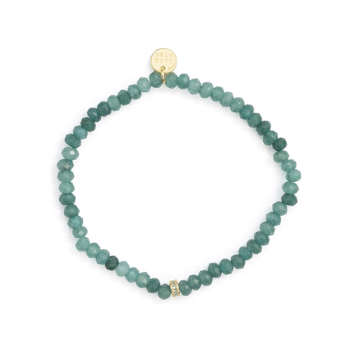 Turquoise Green Crystal Bracelet finished in 18k yellow gold - Aming
