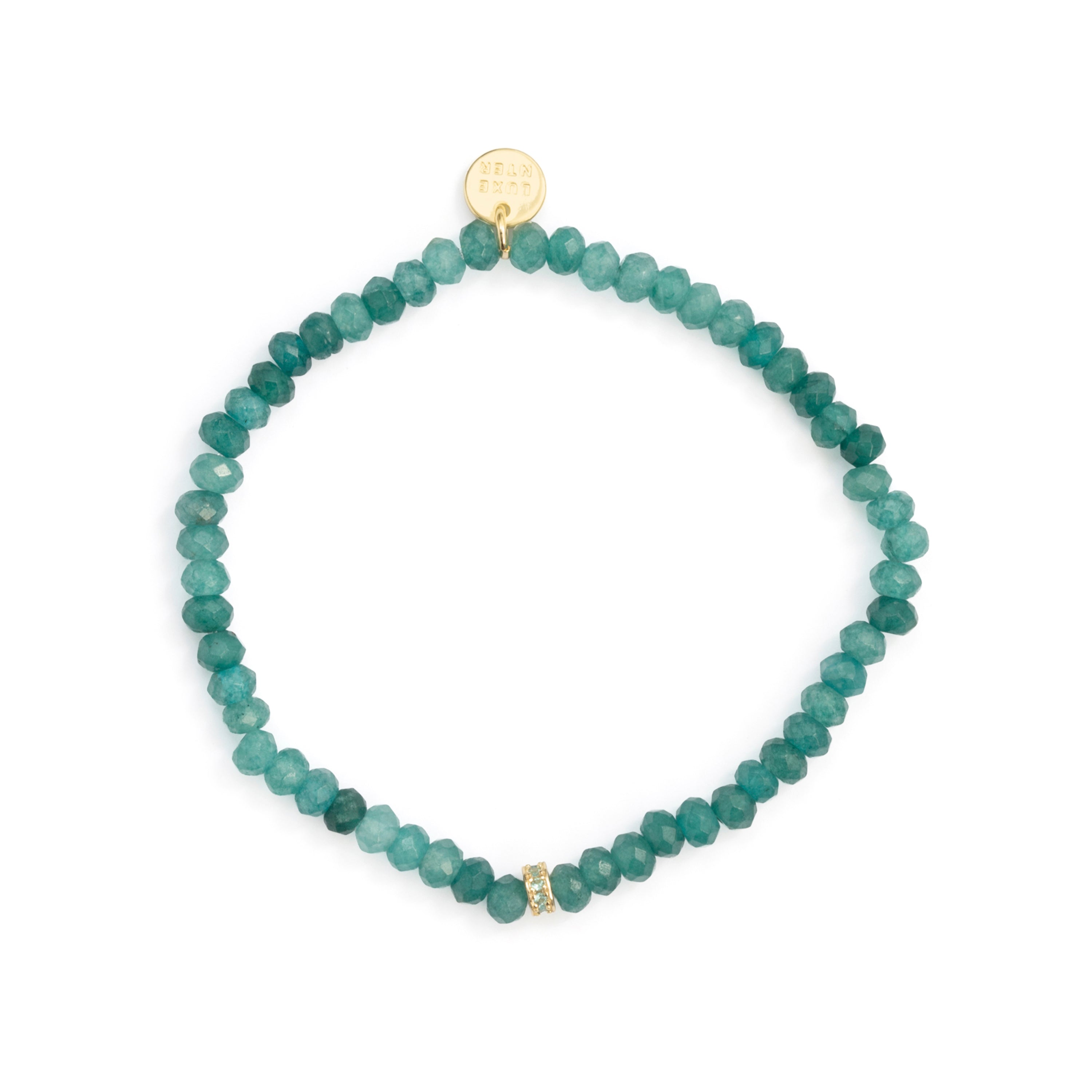 Turquoise Green Crystal Bracelet finished in 18k yellow gold - Aming