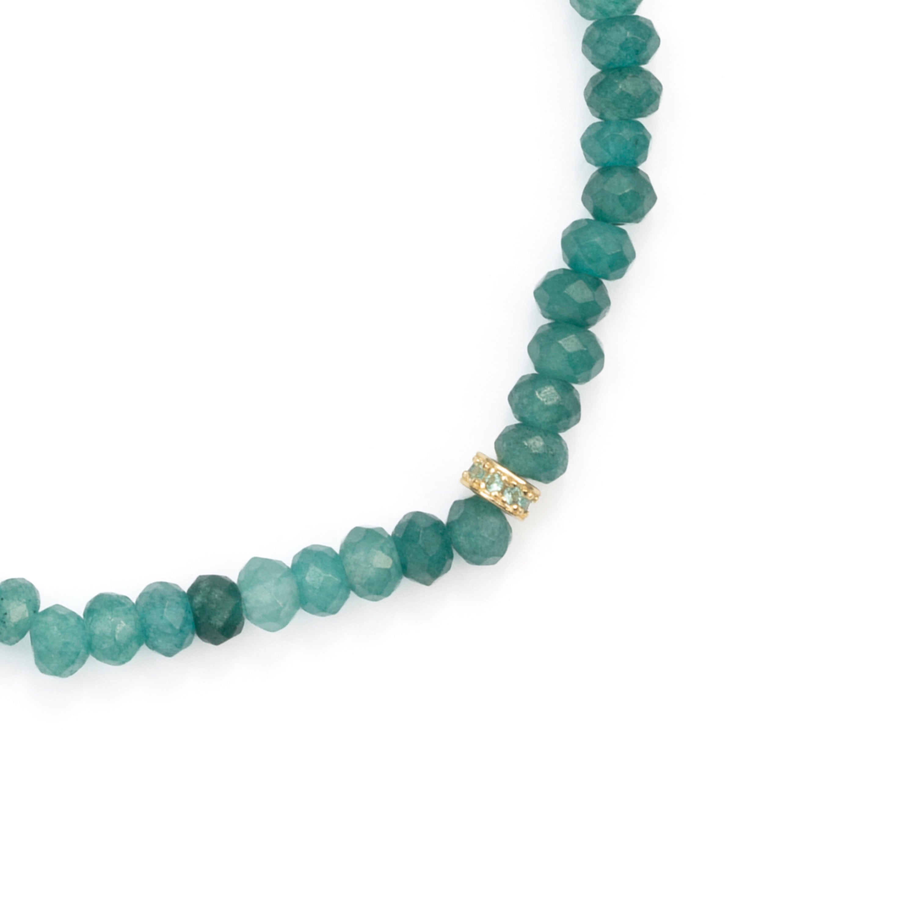 Turquoise Green Crystal Bracelet finished in 18k yellow gold - Aming
