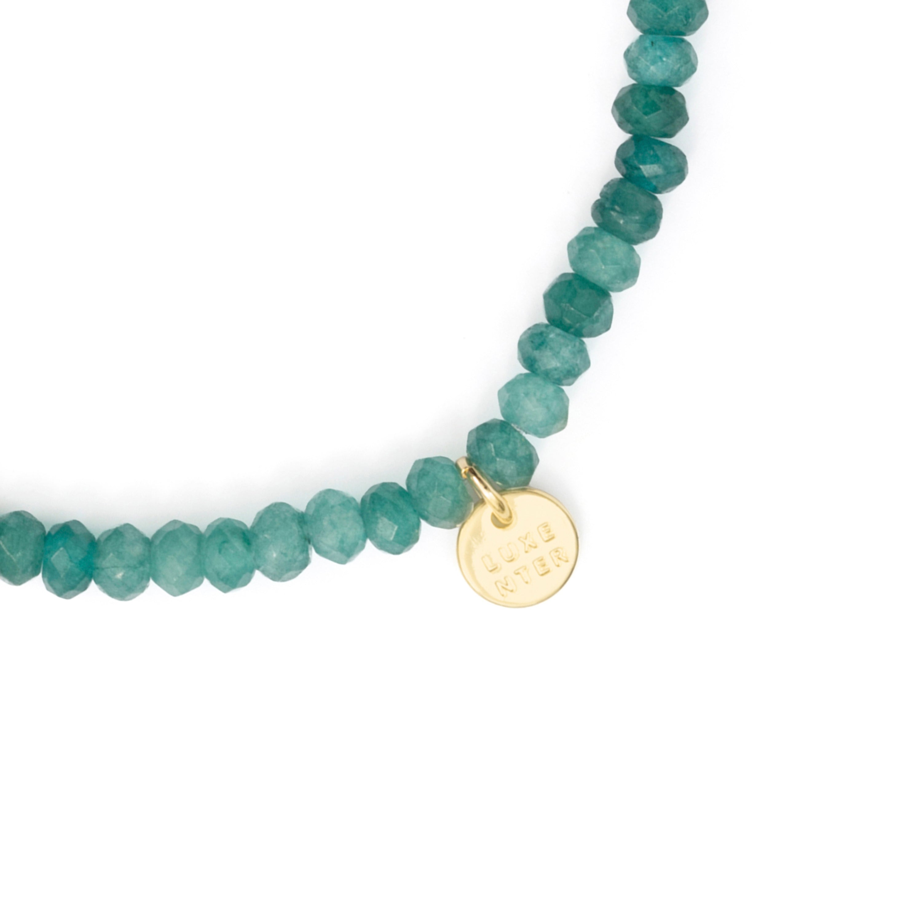 Turquoise Green Crystal Bracelet finished in 18k yellow gold - Aming