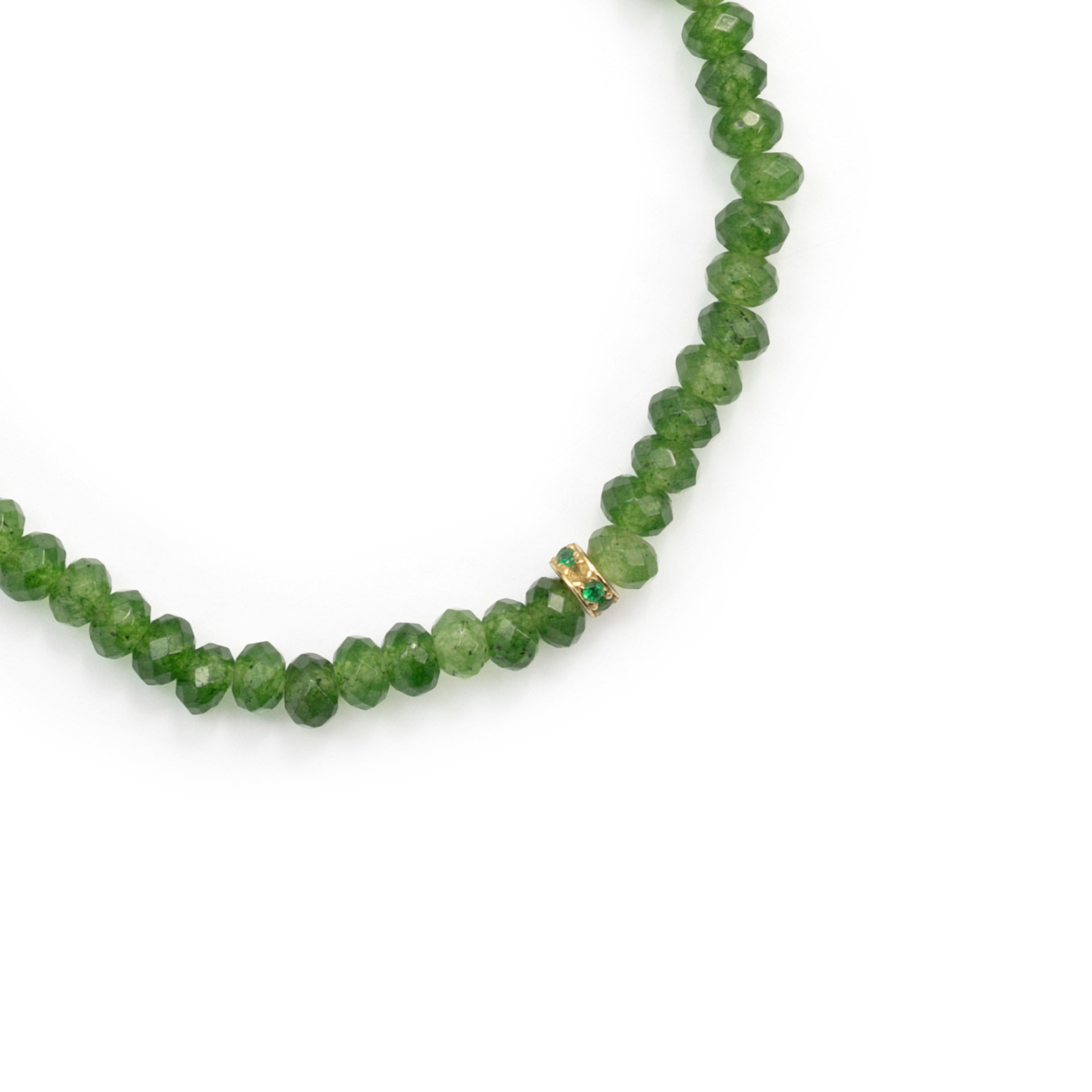 Pulsera de Cristal Verde acabado en oro amarillo de 18k - Aming