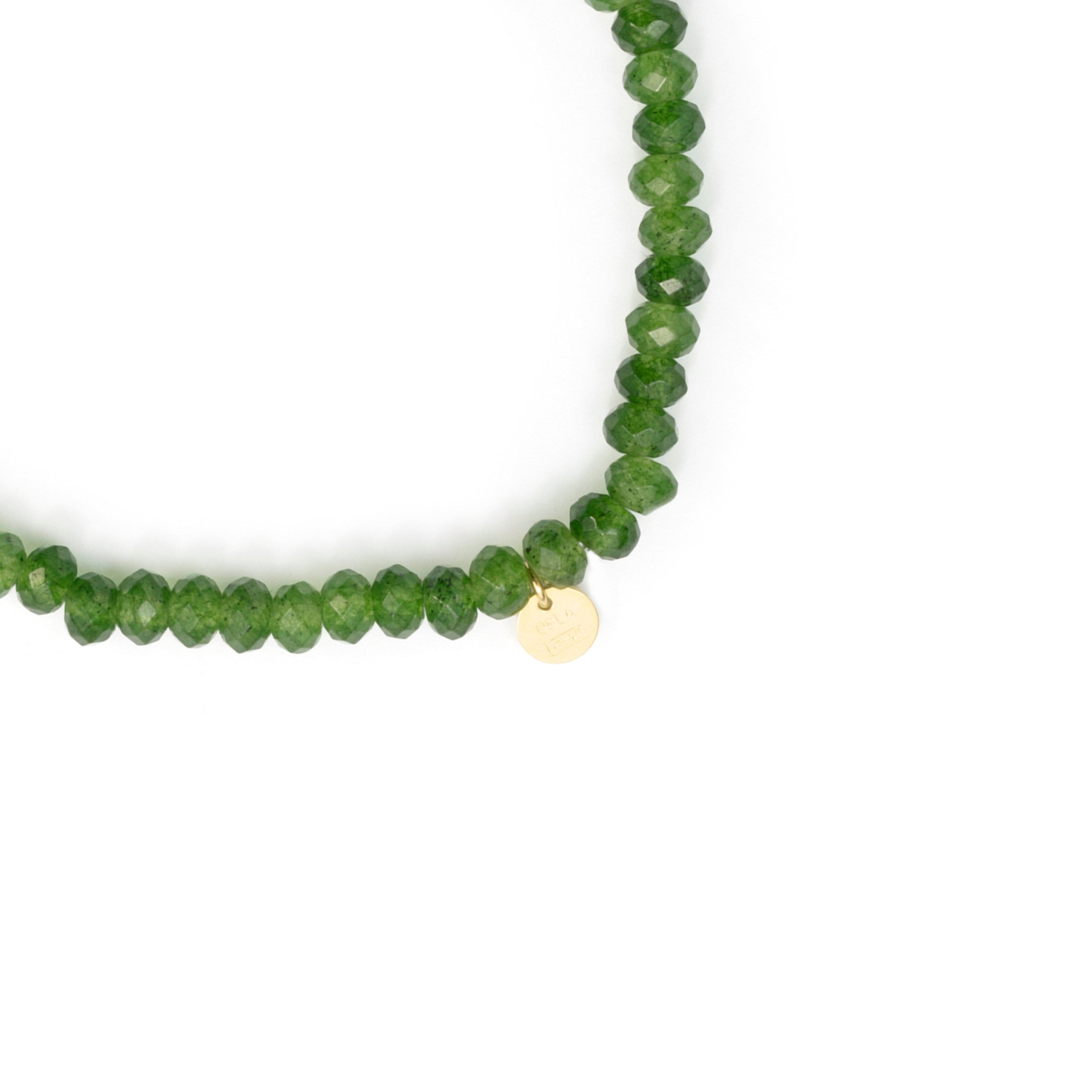 Pulsera de Cristal Verde acabado en oro amarillo de 18k - Aming