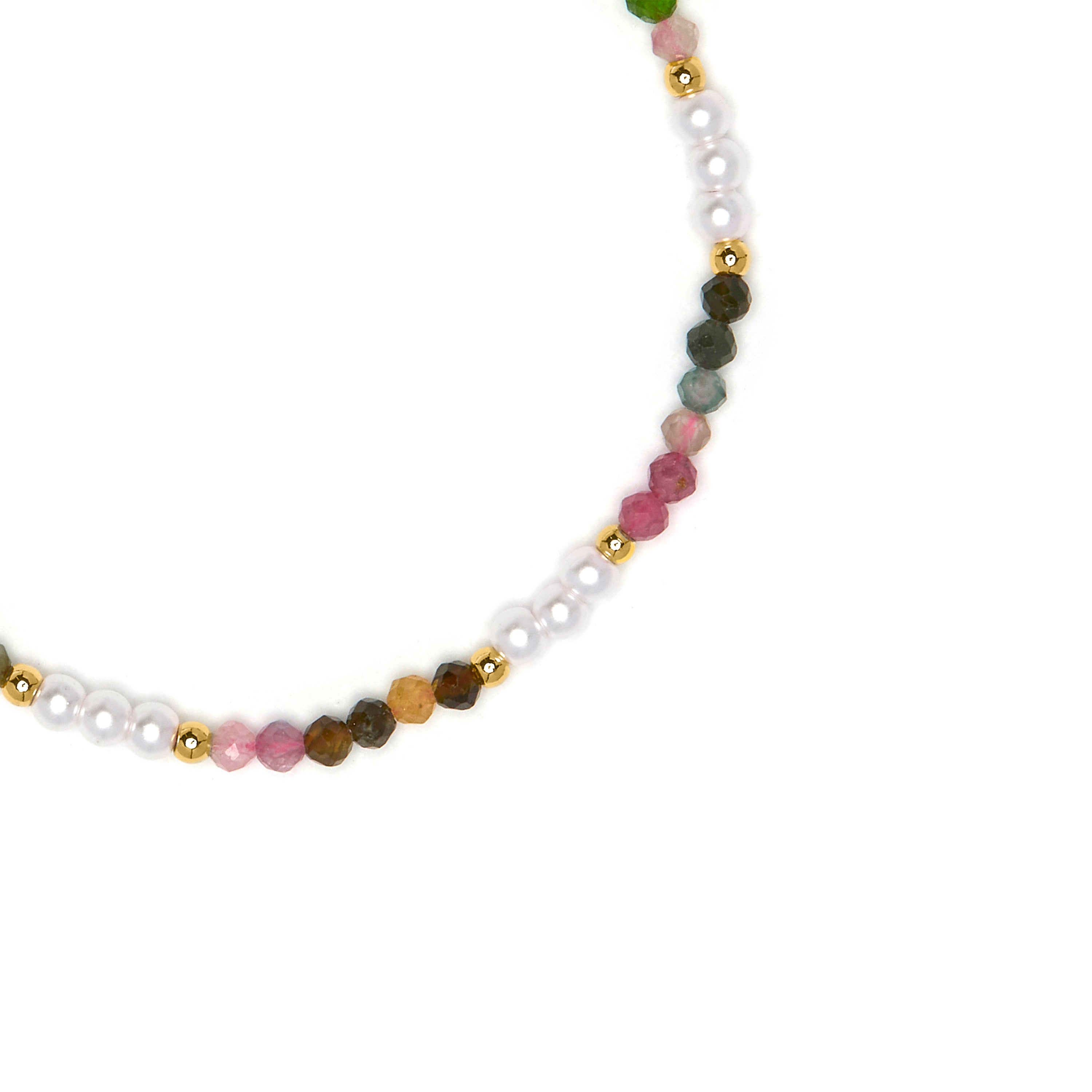 Multicolor Tourmaline bracelet with 18k yellow gold finish - Sury