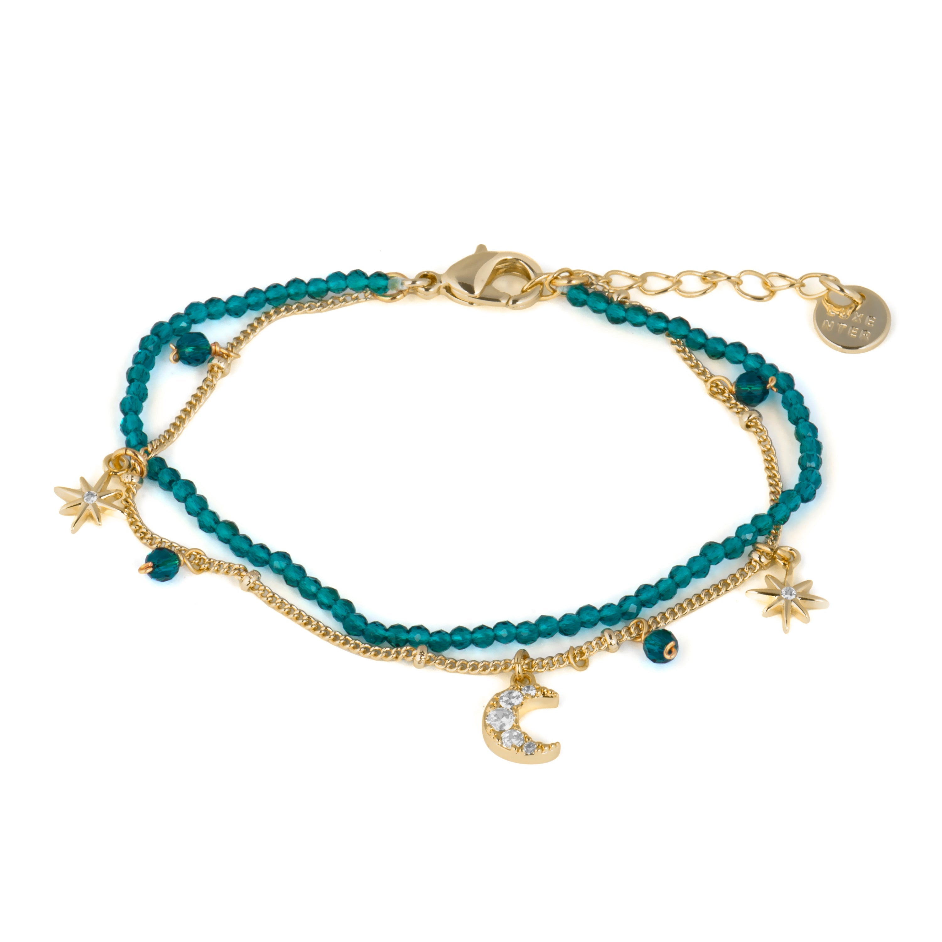 Yellow Gold Plated 18k Green Crystal Bracelet - Ayora