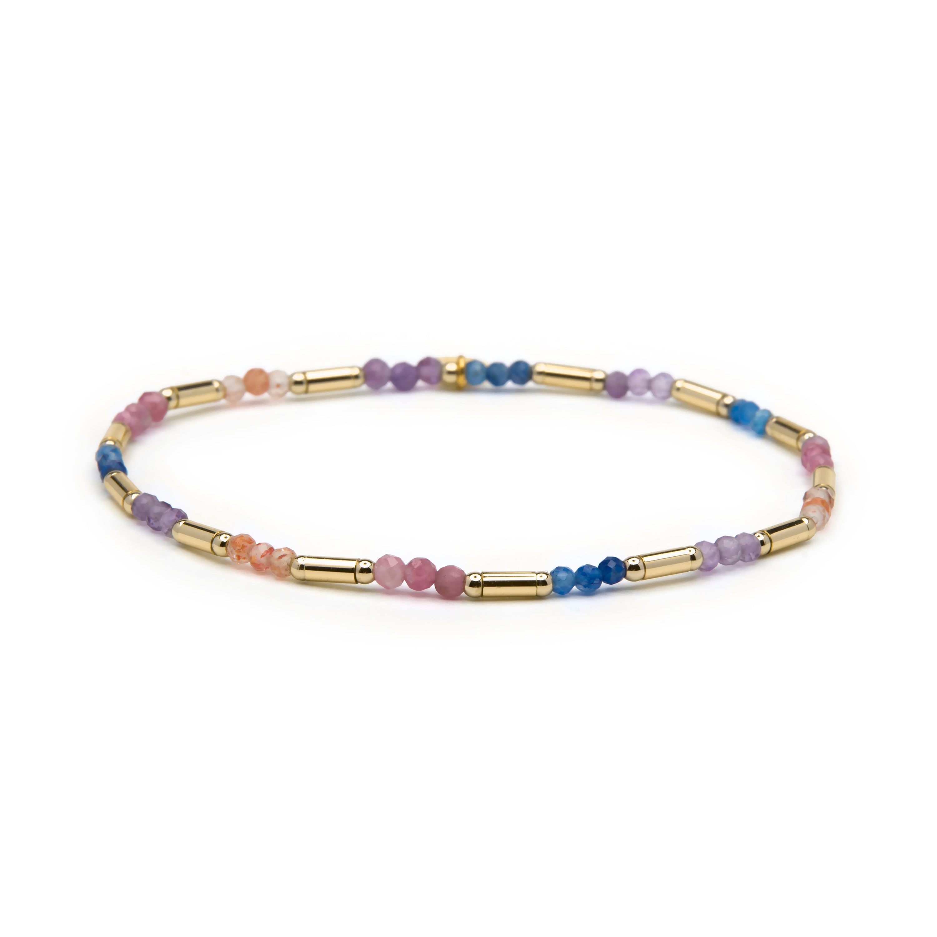 Multicolor crystal bracelet with 18k yellow gold finish - Athas