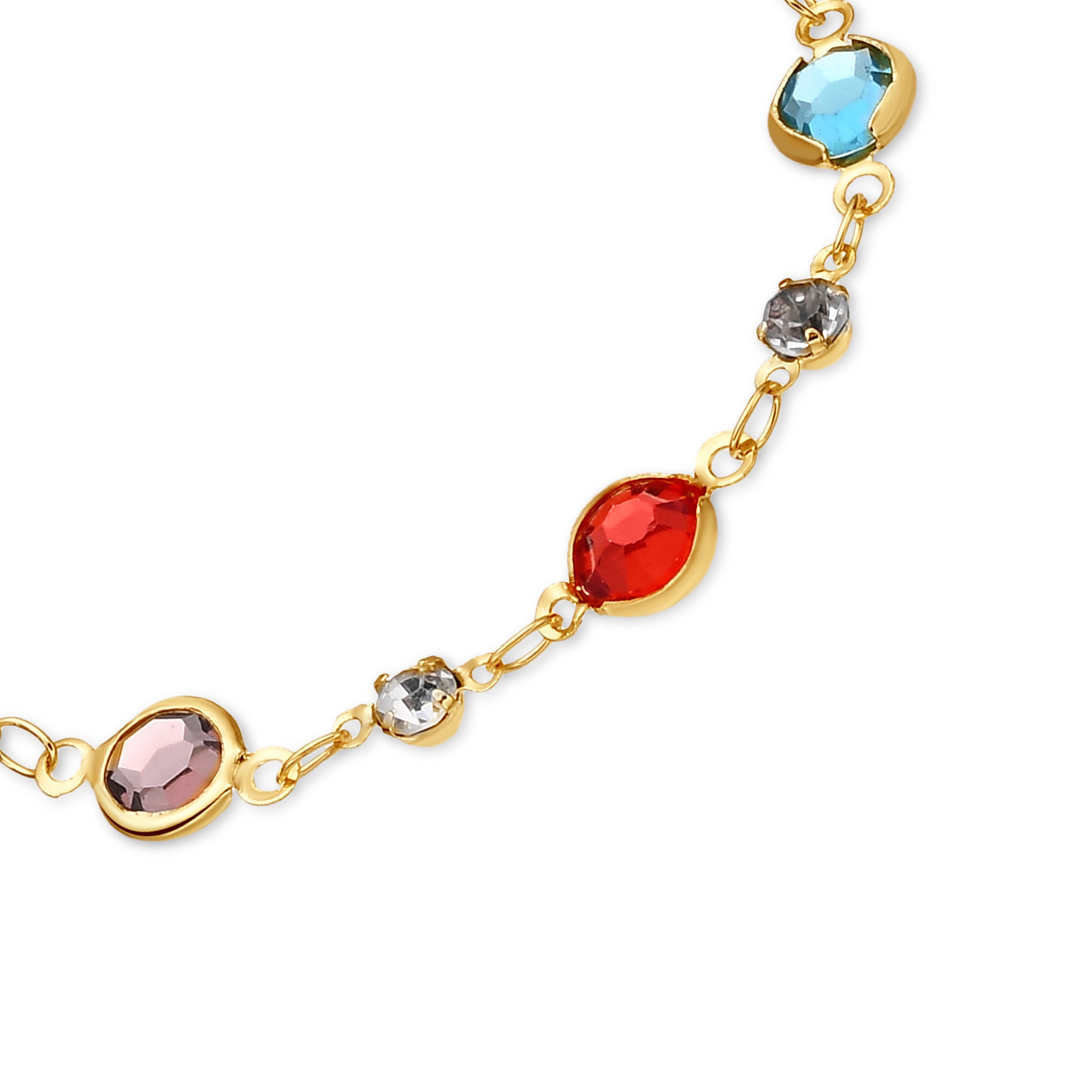 Multicolor Zirconia Bracelet in 18k Yellow Gold Finish - Akas