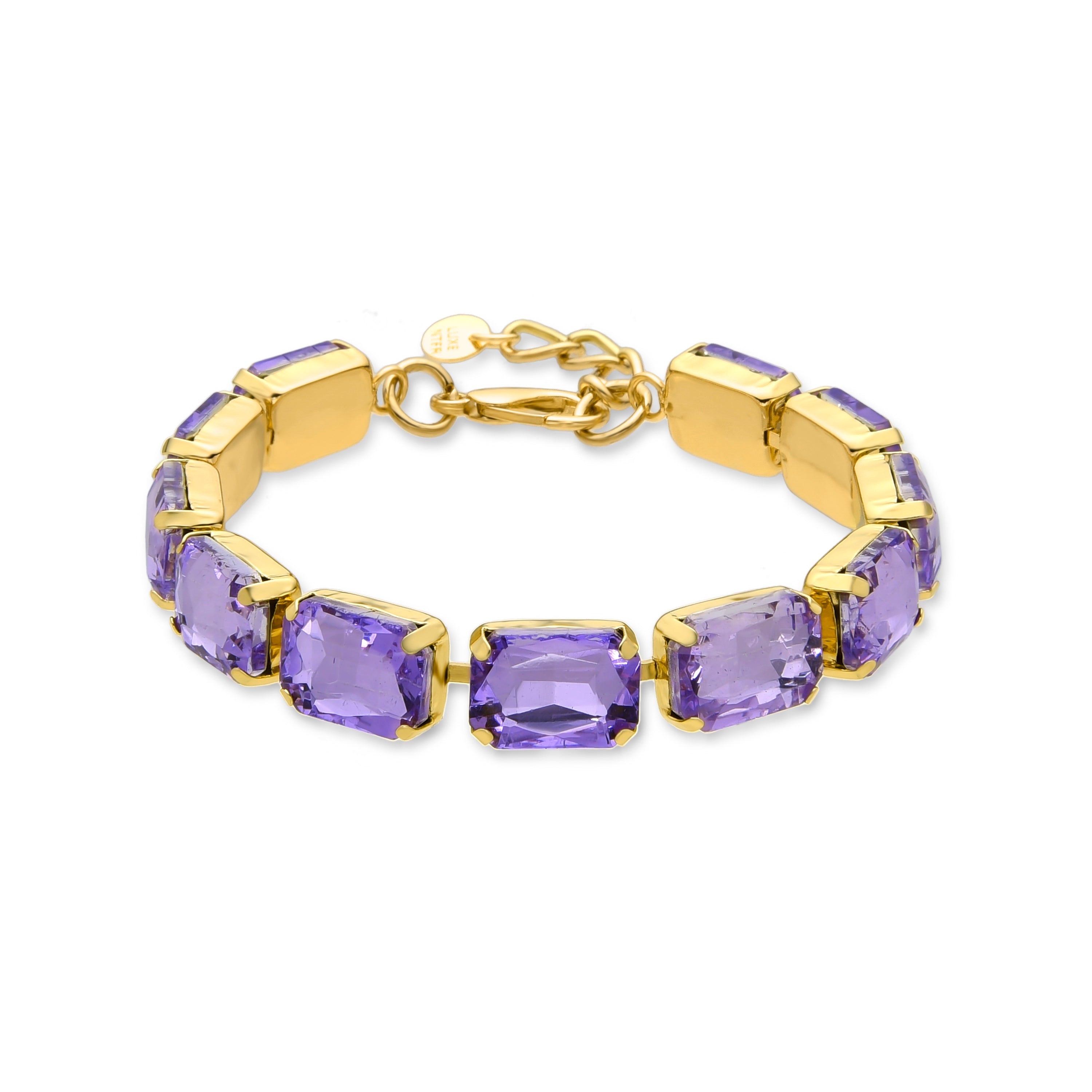 Purple Crystal Bracelet finished in 18K yellow gold - Ankek