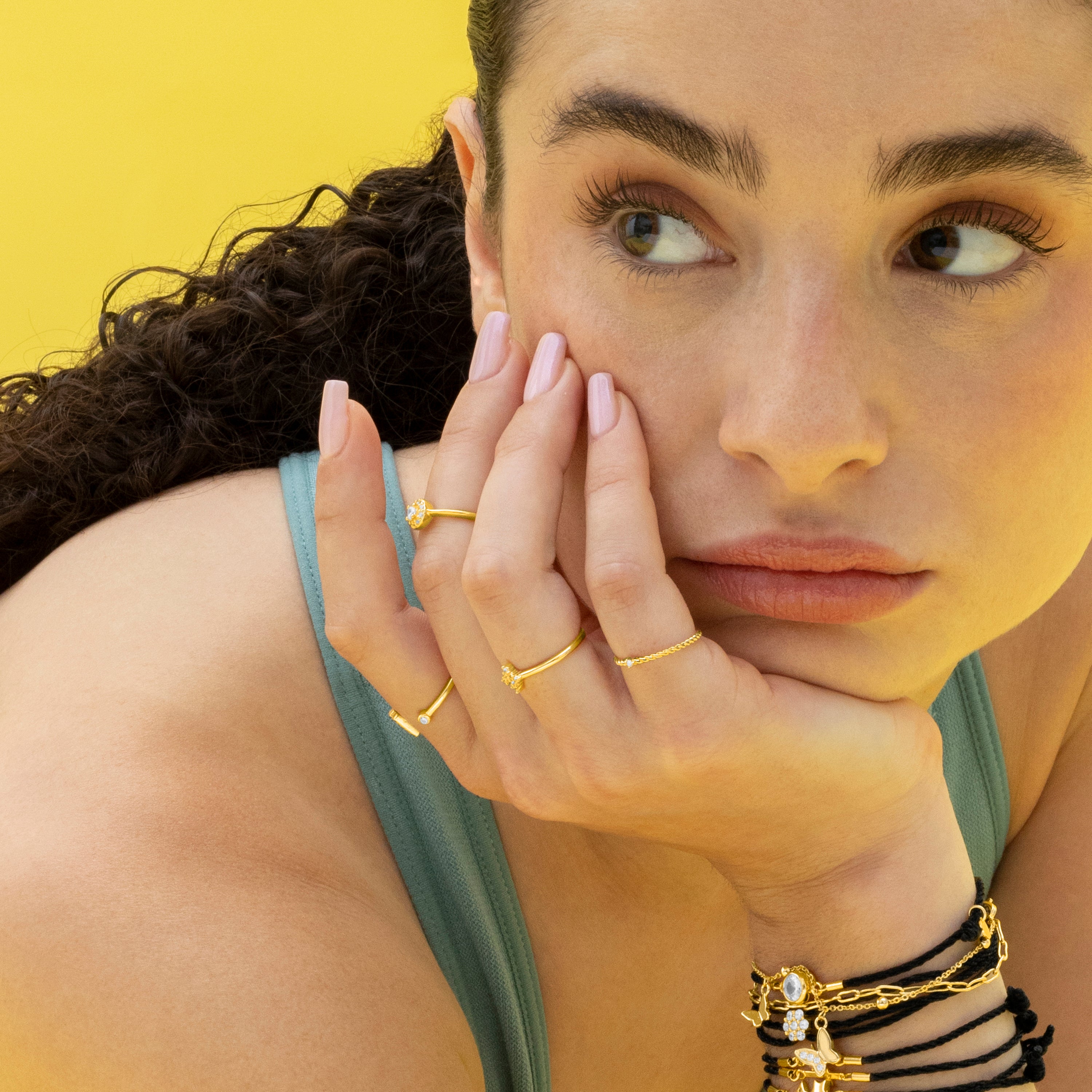 Brilliant Zirconia Bracelet finished in 18K yellow gold - Tiek