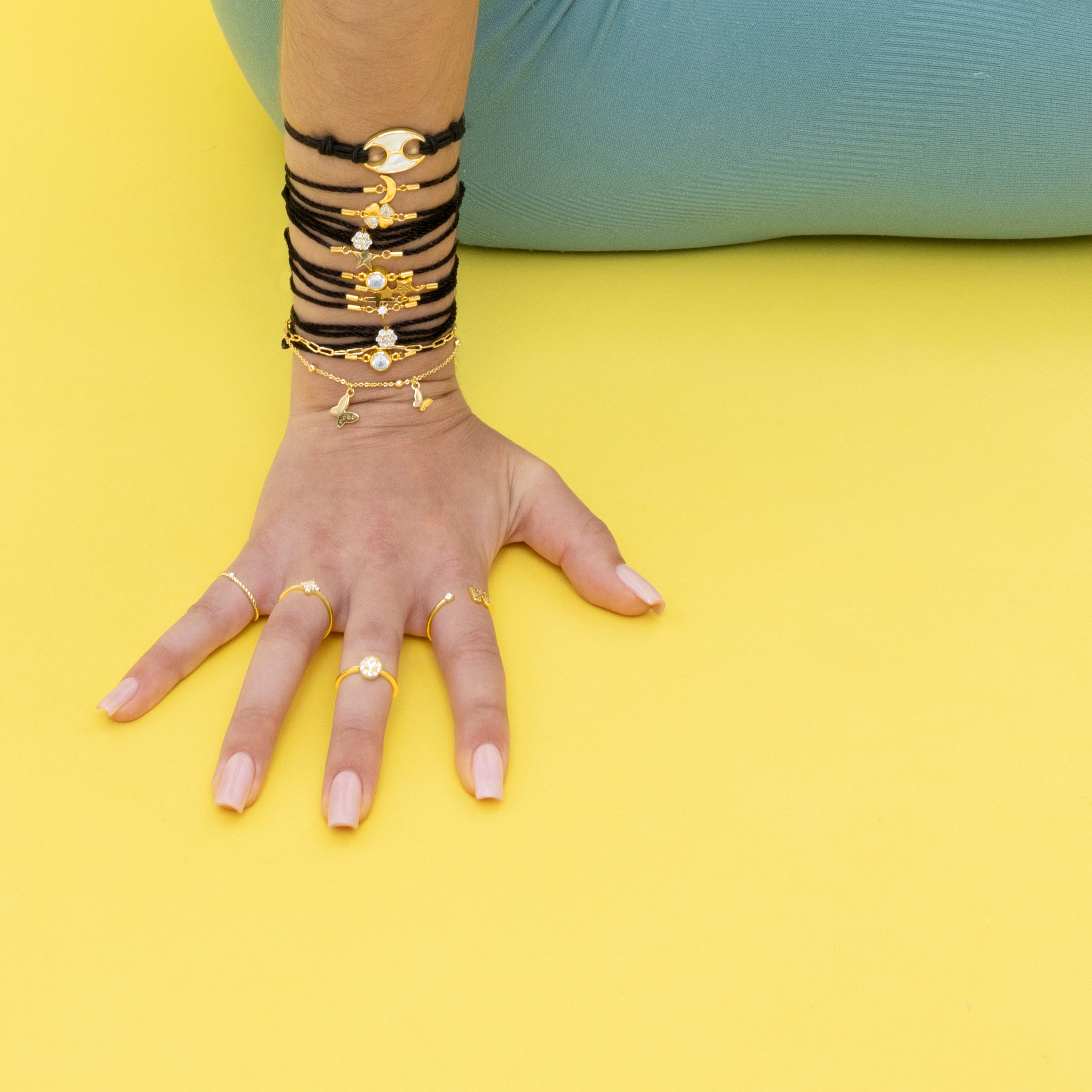Brilliant Zirconia Bracelet finished in 18K yellow gold - Tiek