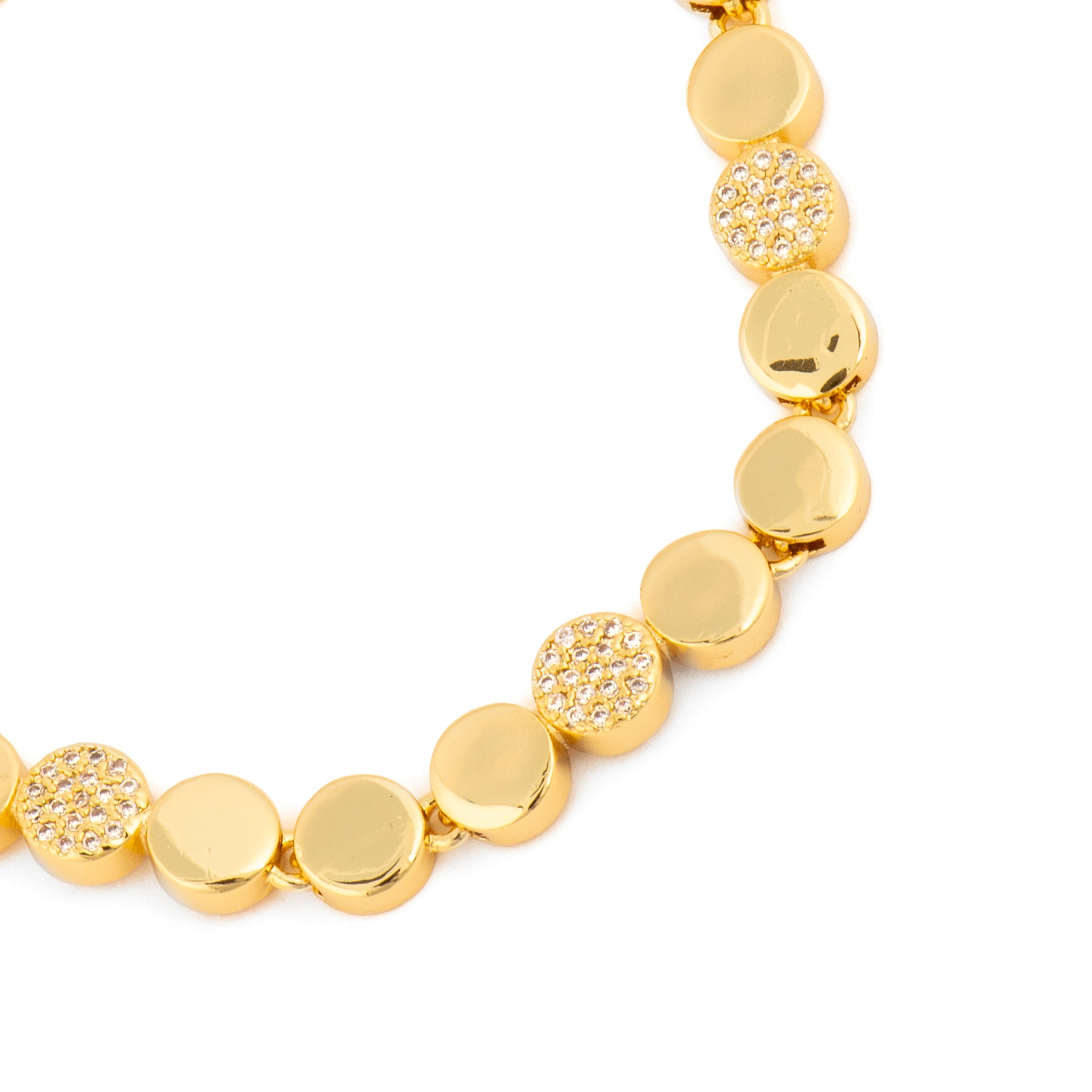 Shiny Zirconia Bracelet with 18k Yellow Gold Finish - Sywi