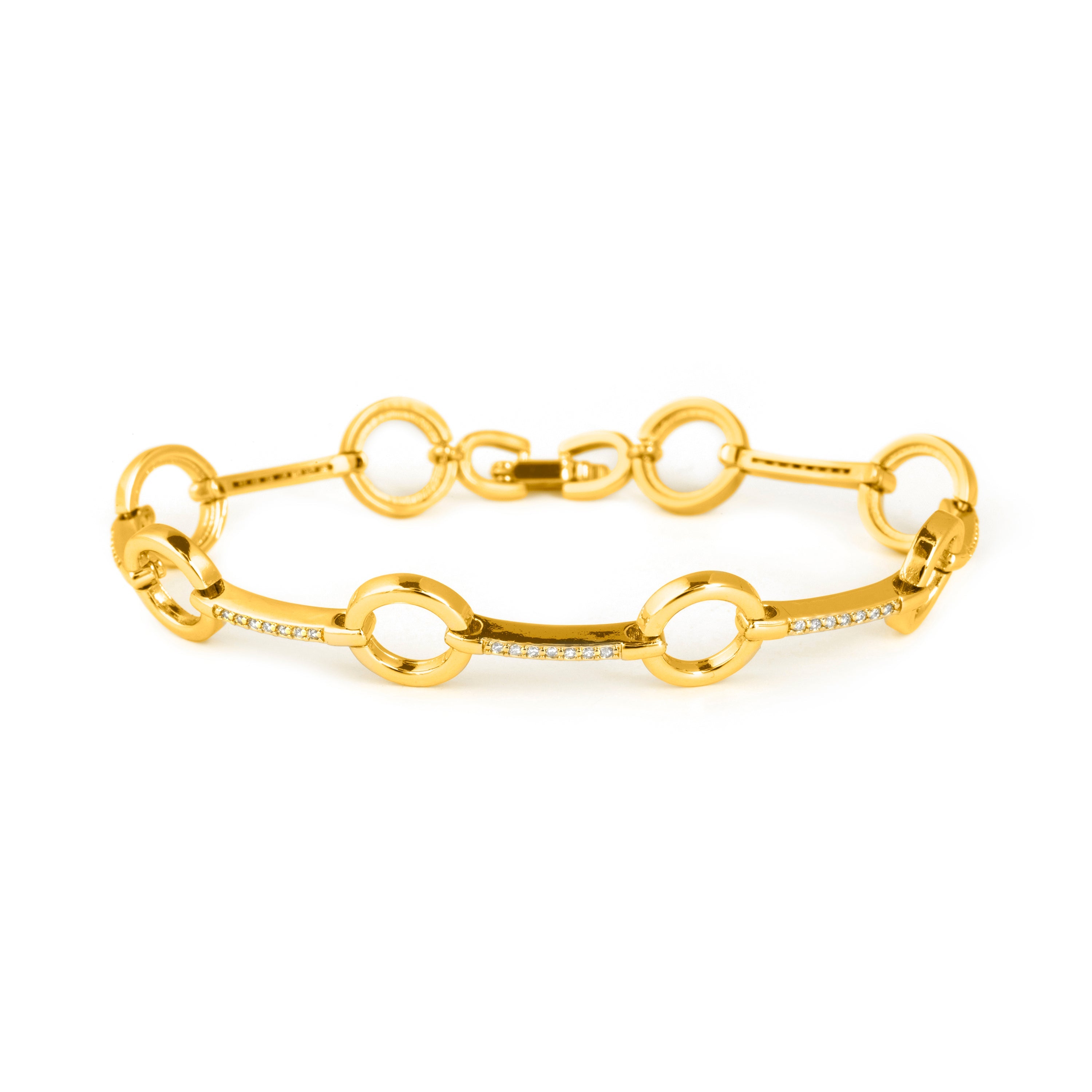Sparkling Zirconia Bracelet with 18k Yellow Gold Finish - Dimaran