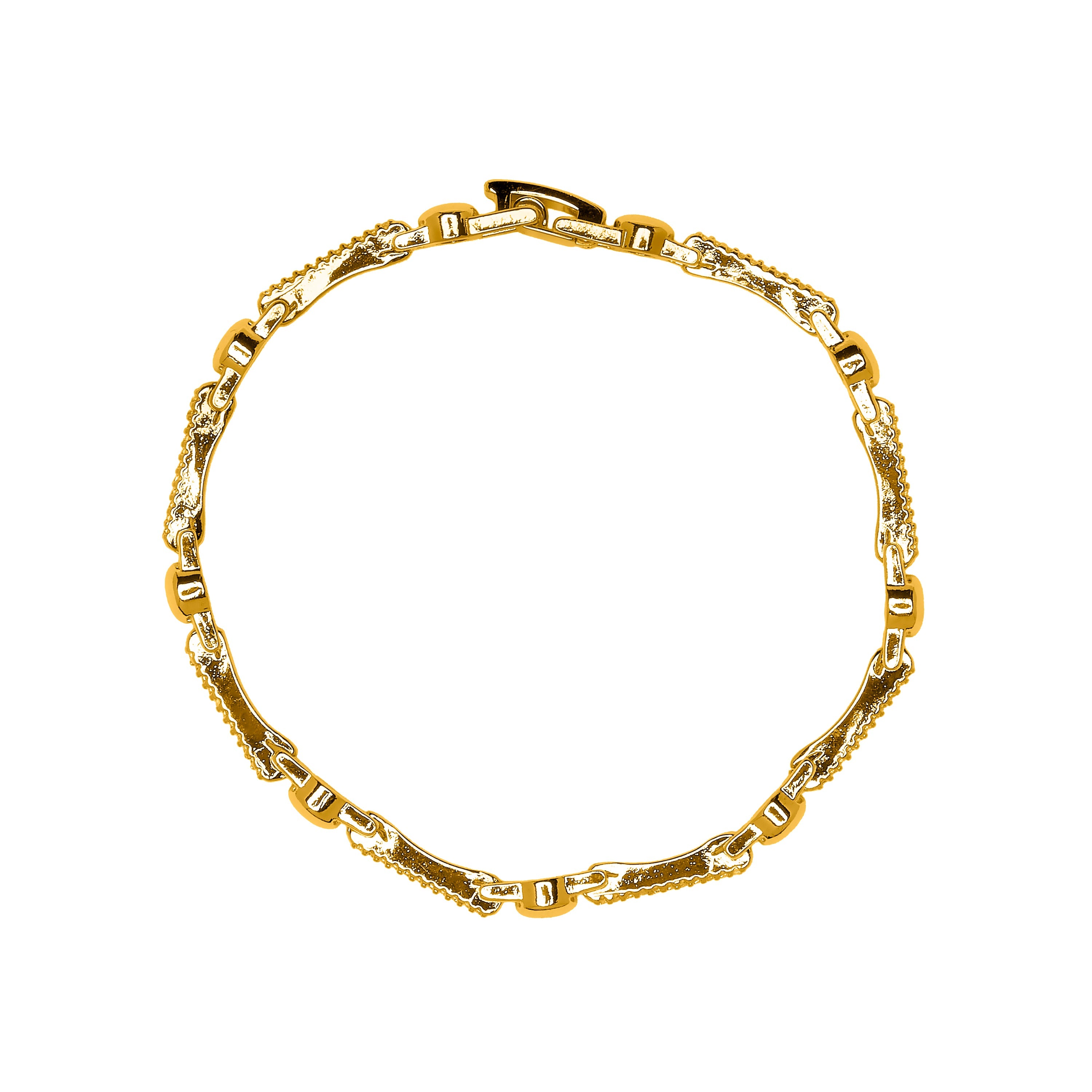 18k Yellow Gold Plated Brilliant Zirconia Bracelet - Rarix