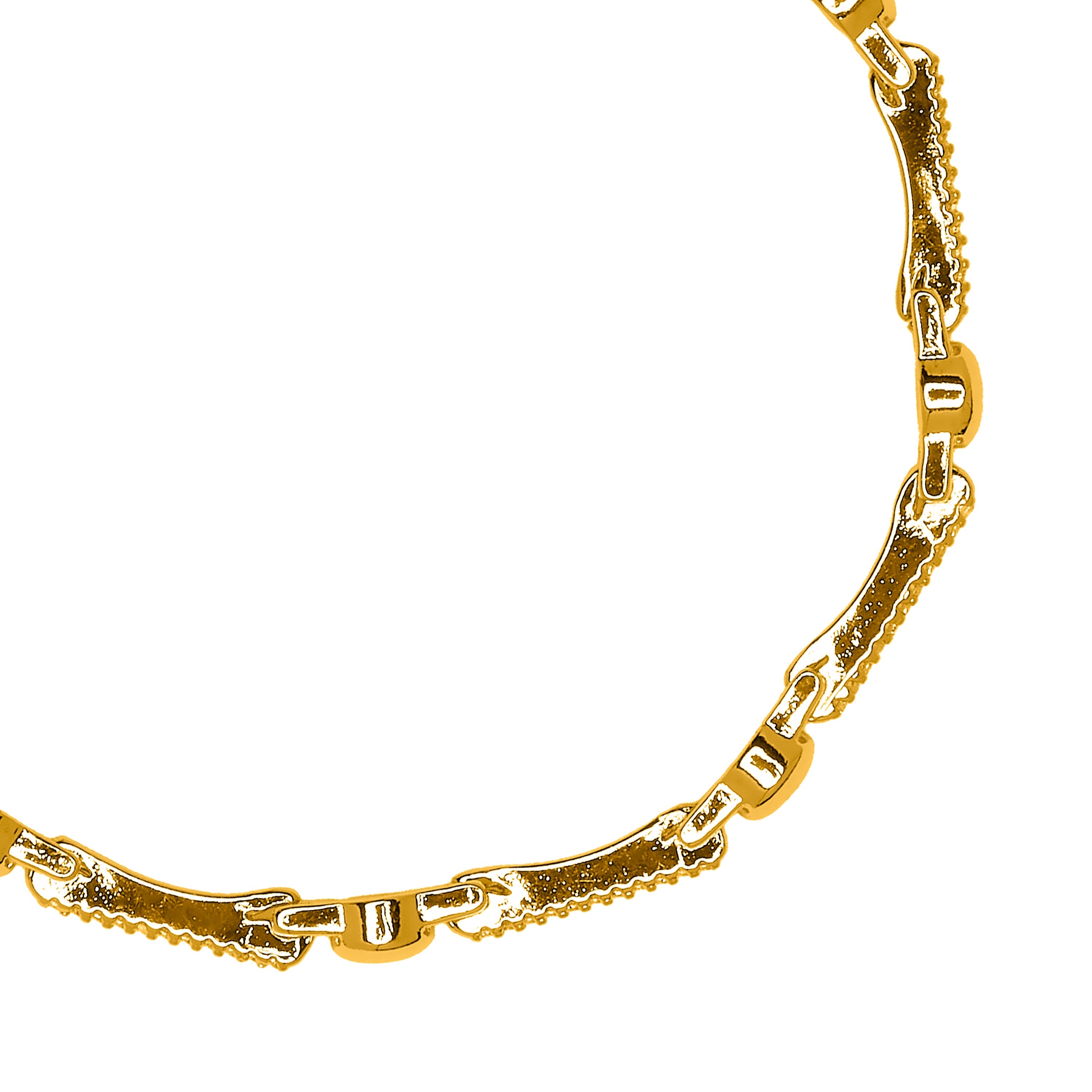 18k Yellow Gold Plated Brilliant Zirconia Bracelet - Rarix
