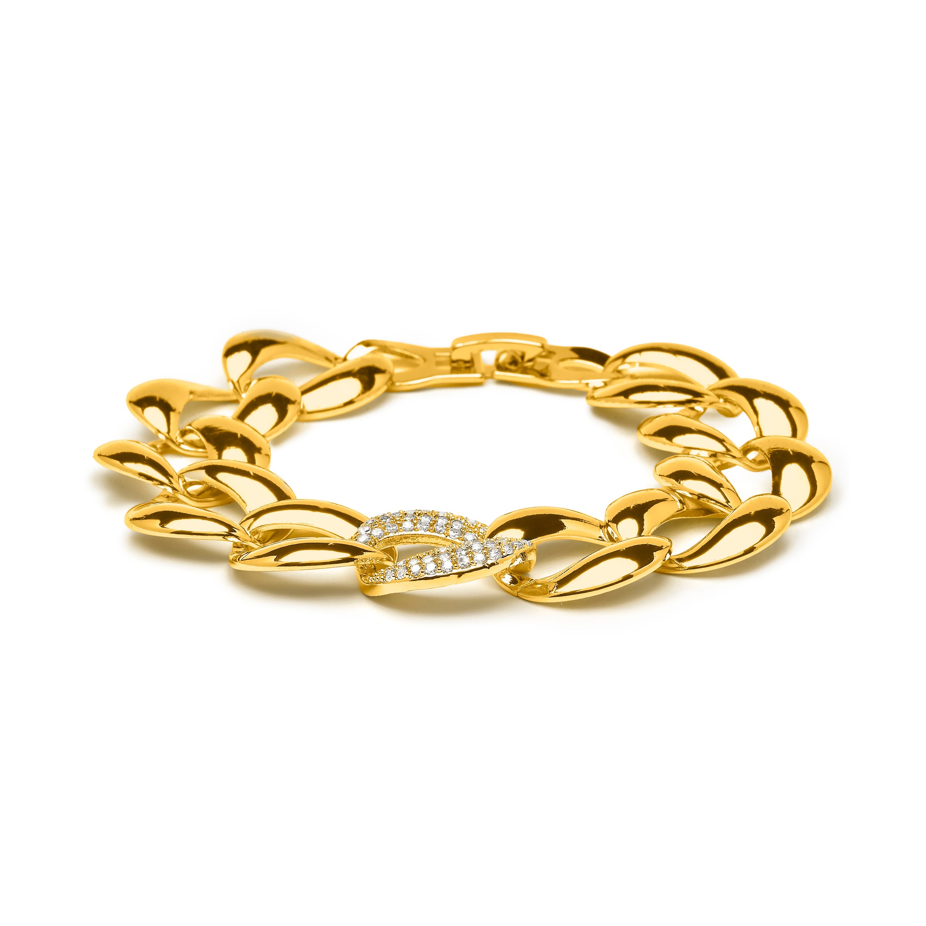 Brilliant Zirconia Bracelet with 18k Yellow Gold Finish - Shinthi