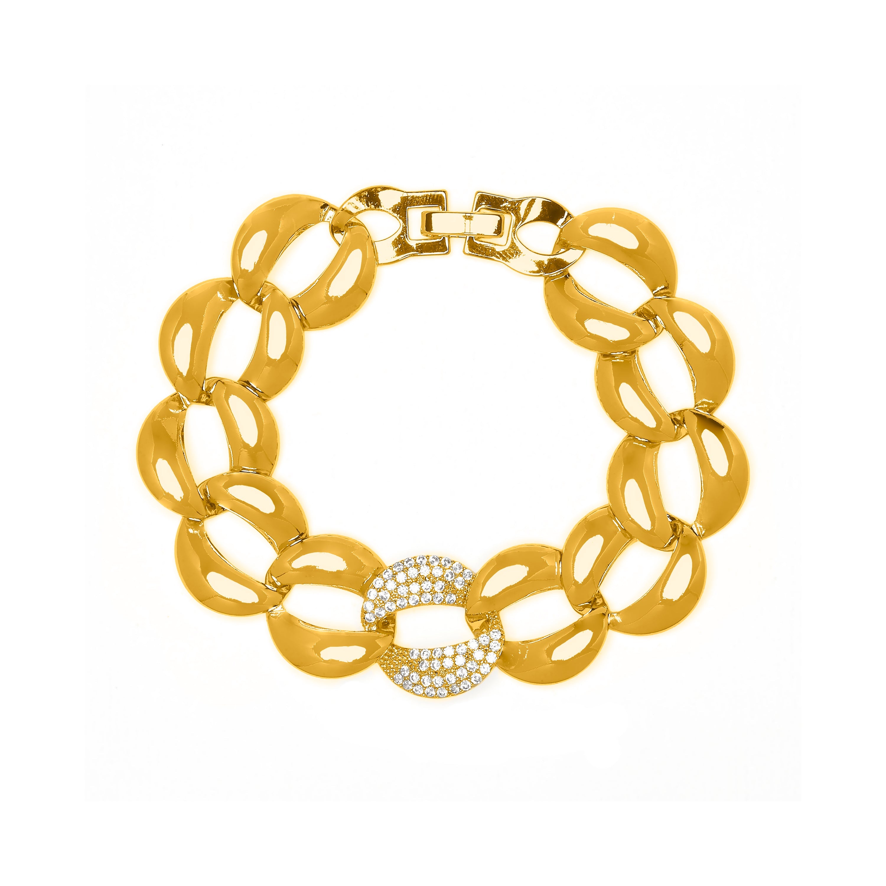 Pulsera de Circonita Brillante acabado en oro amarillo de 18k - Shinthi