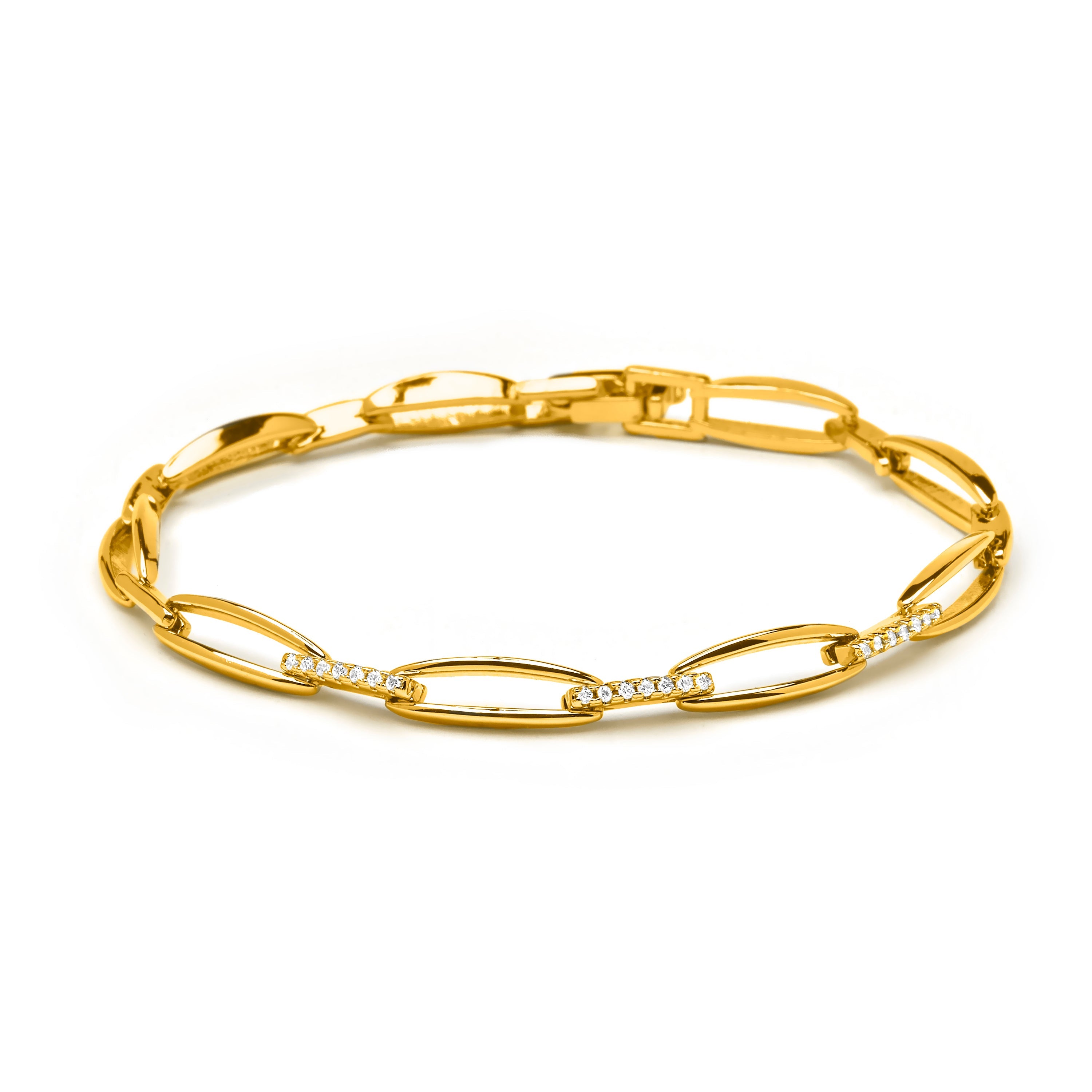 18k Yellow Gold Plated Brilliant Zirconia Bracelet - Thylo