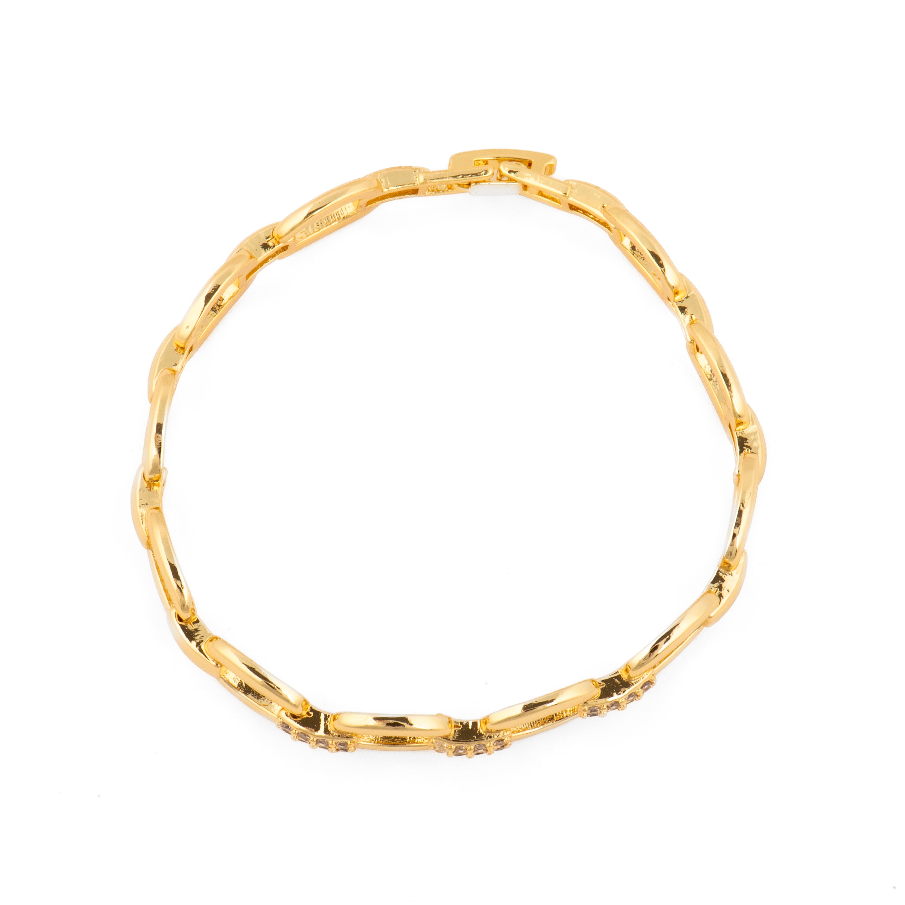 18k Yellow Gold Plated Brilliant Zirconia Bracelet - Insio
