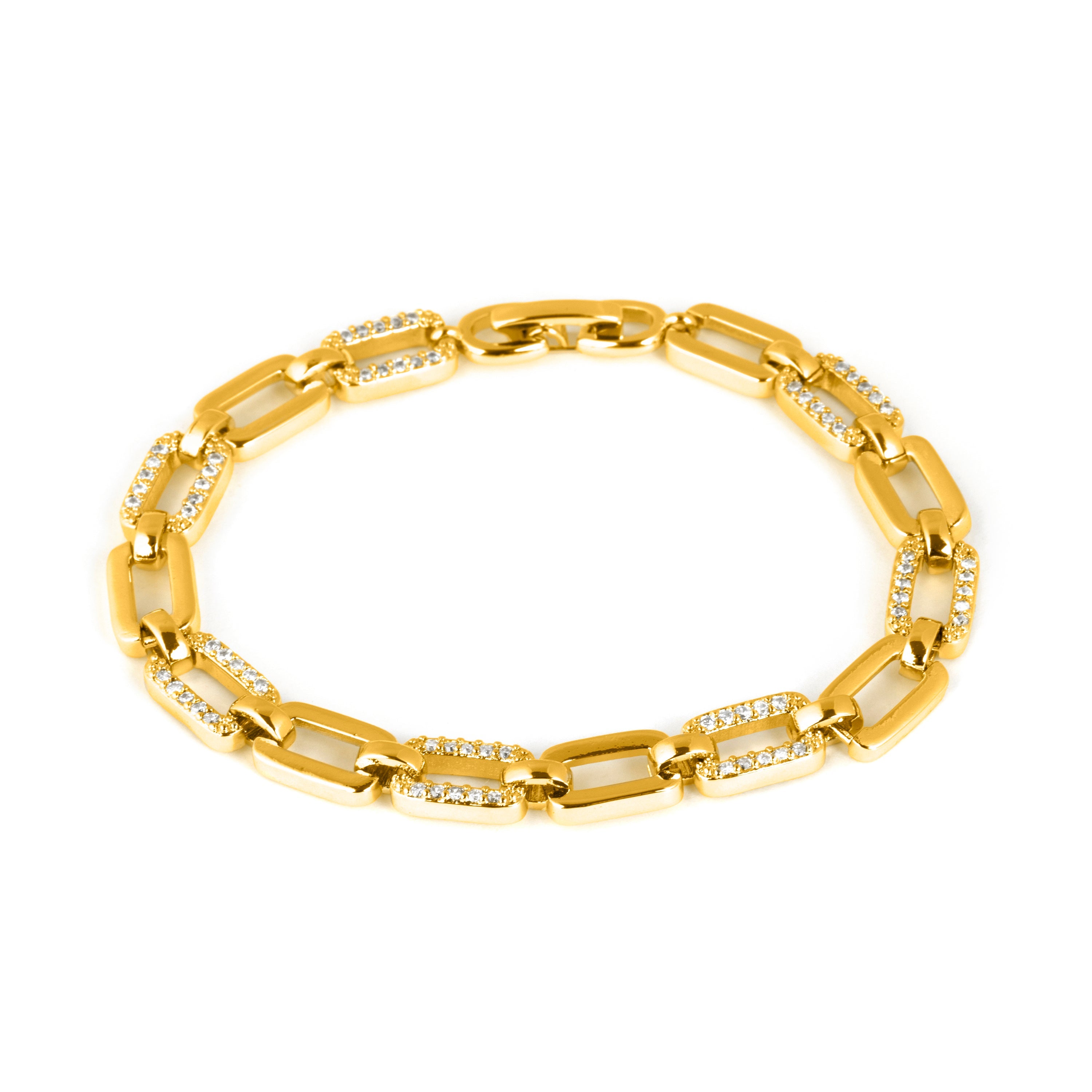18k Yellow Gold-Plated Sparkling Zirconia Bracelet - Asgoth