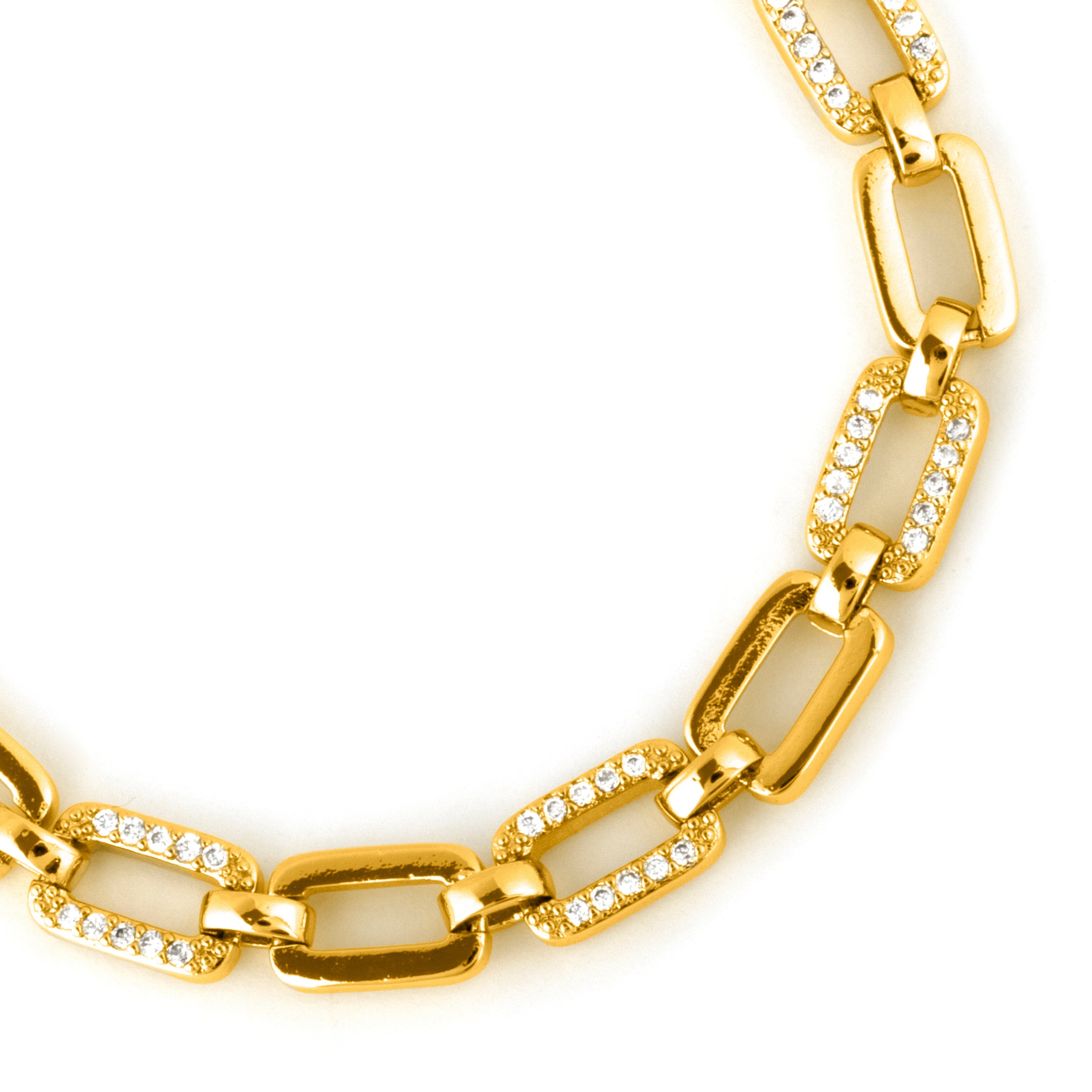 18k Yellow Gold-Plated Sparkling Zirconia Bracelet - Asgoth