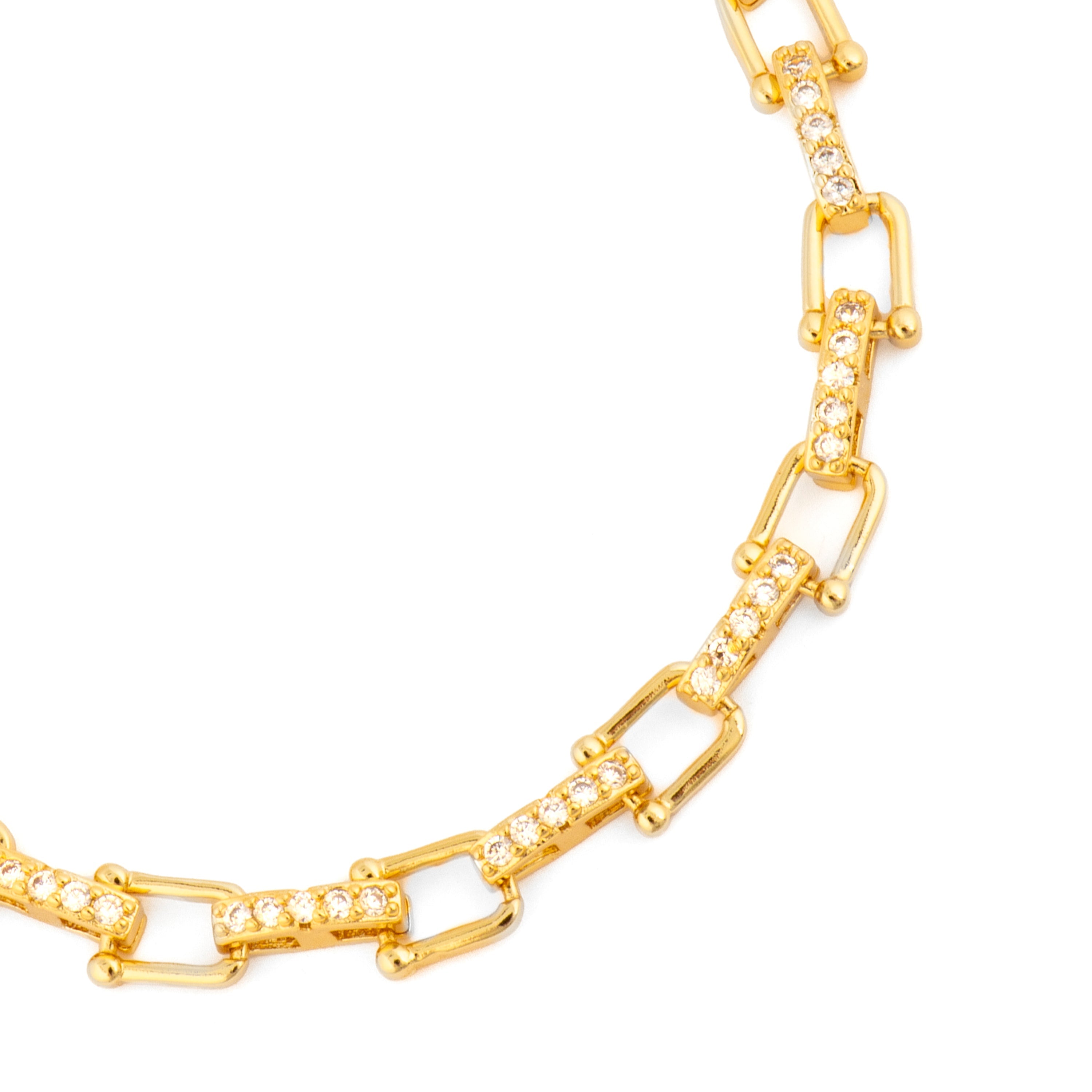 18k Yellow Gold Finish Brilliant Zirconia Bracelet - Dordel