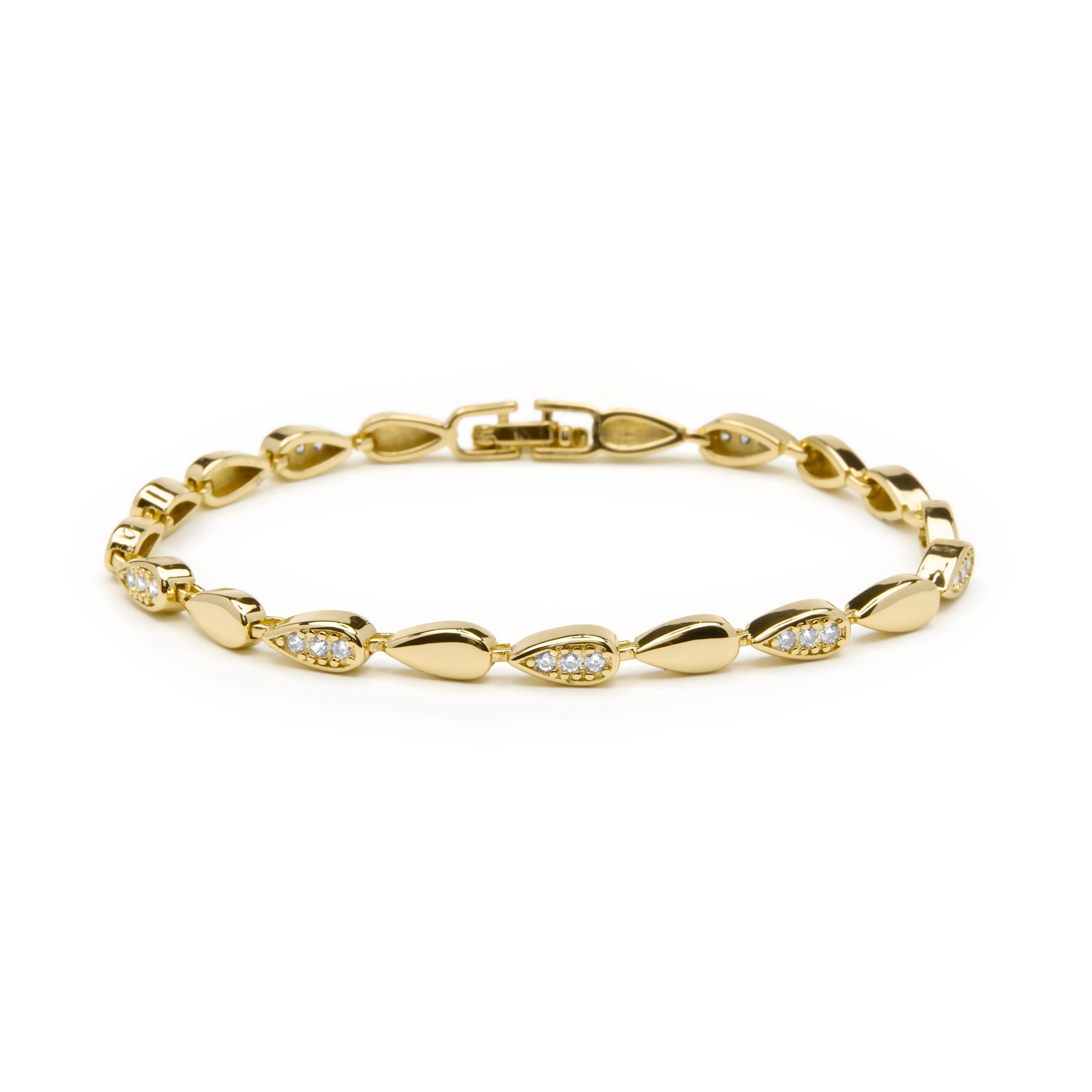 18k Yellow Gold Finish Brilliant Zirconia Bracelet - Tanal